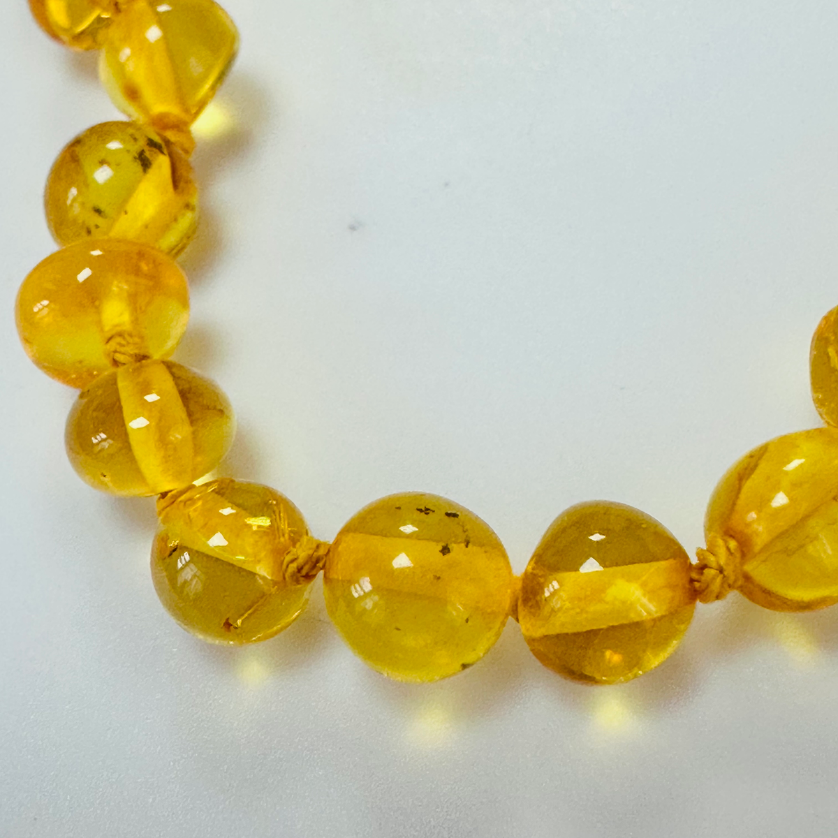 New Amber knotted bracelet pale colour 8 inch image 2