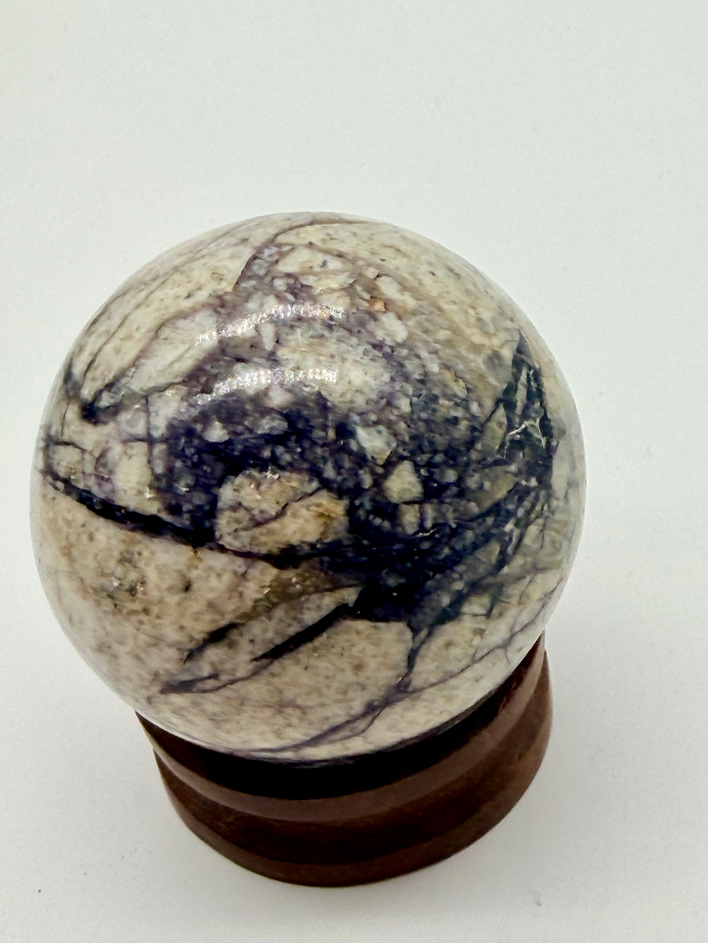 Picasso Jasper 45mm sphere with wood stand image 2