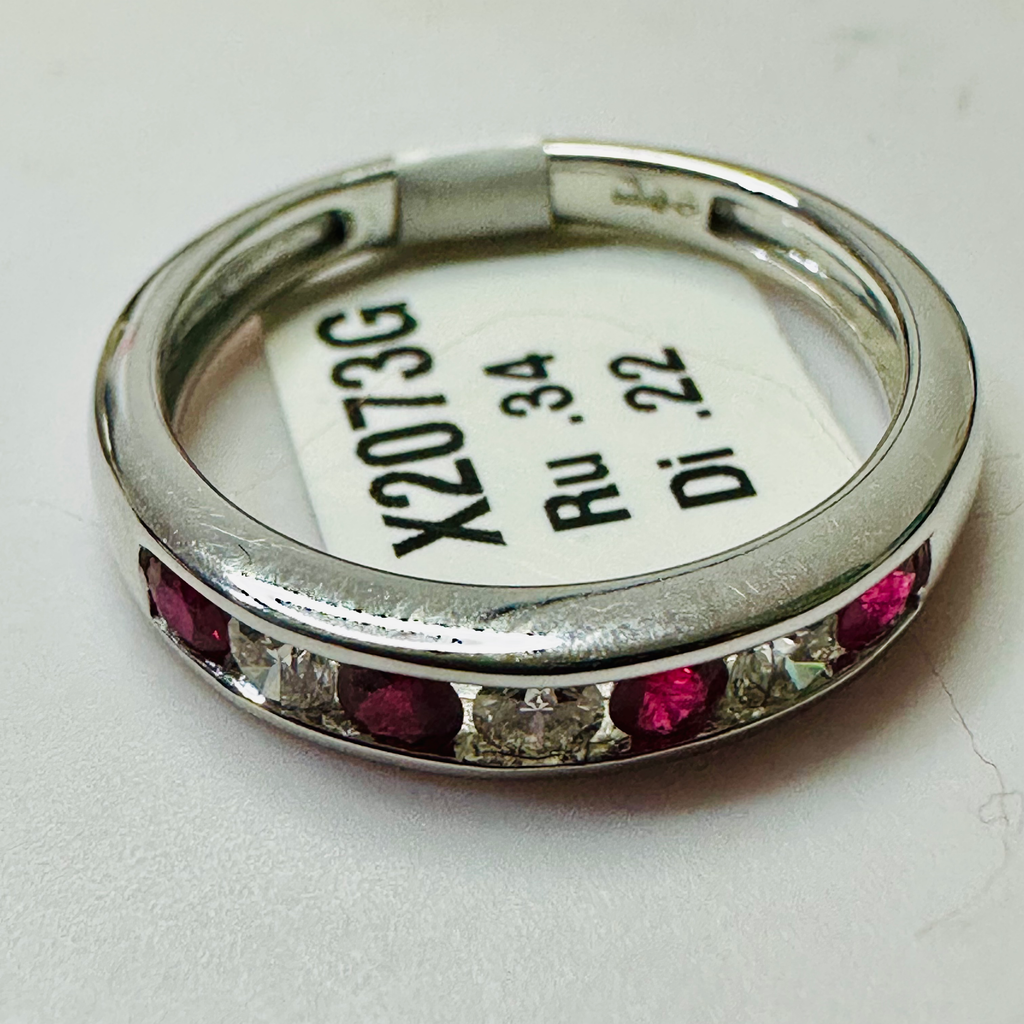 NEW 18Ct Ruby and Diamond Eternity Ring Size M 1/2 image 4