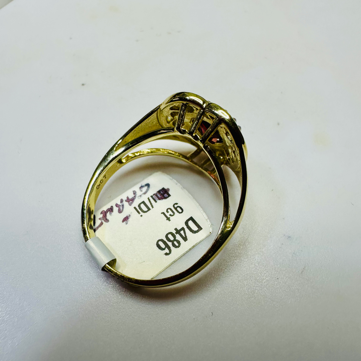 NEW 9ct Garnet and Diamond Heart Ring Size P image 7