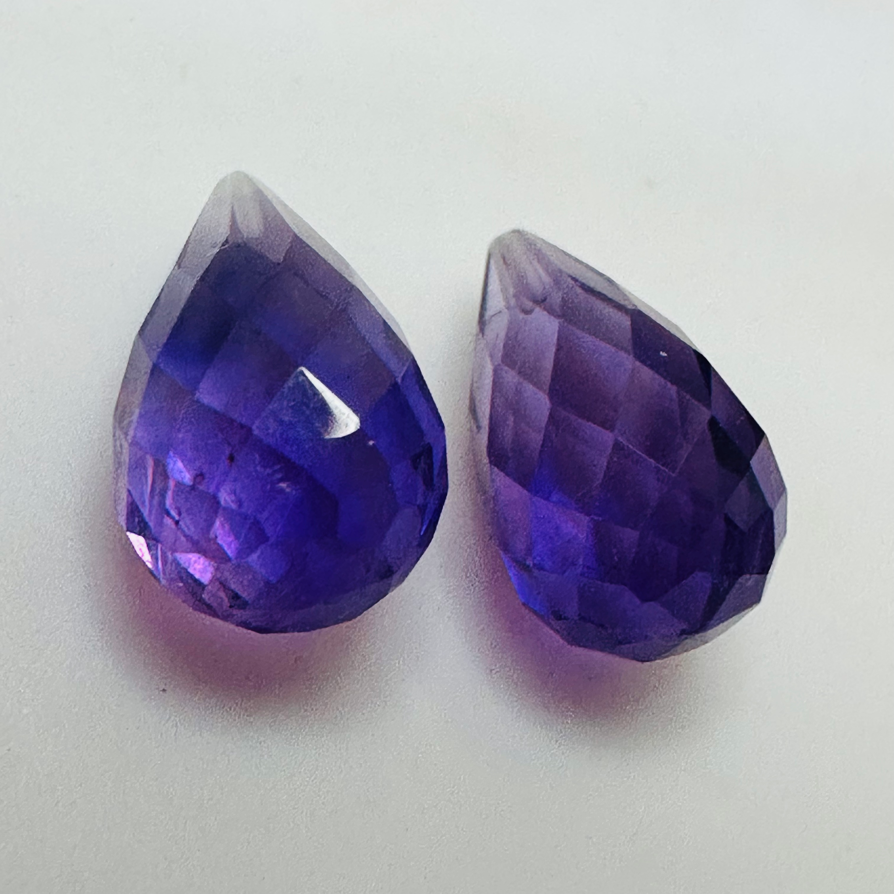 AMETHYST DROPS A PAIR  12MMX6MM  8.49CTS image 1