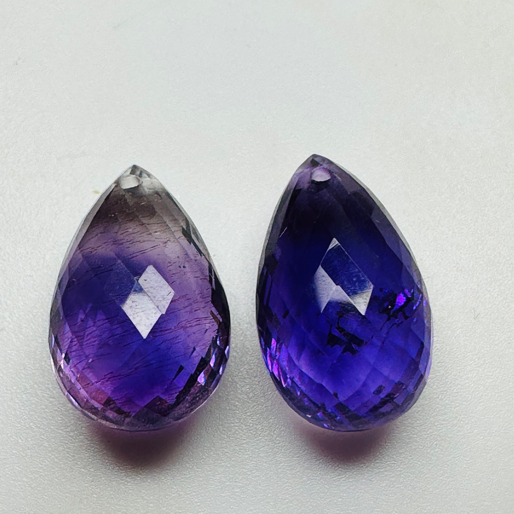 AMETHYST BRIOLETTE PAIR 18MMX10.8MM 23.14CTS image 2