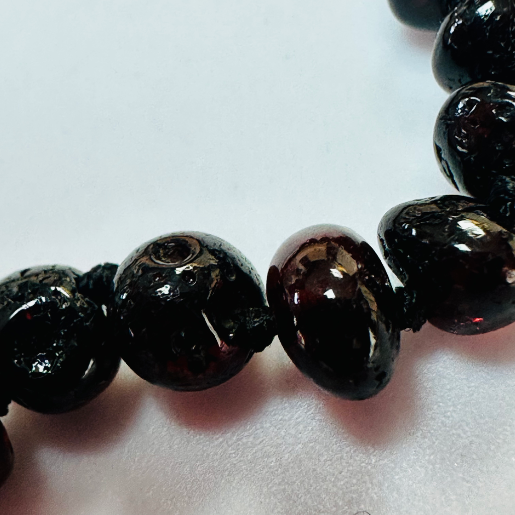 New Amber hand knotted bracelet dark amber 8inch image 3