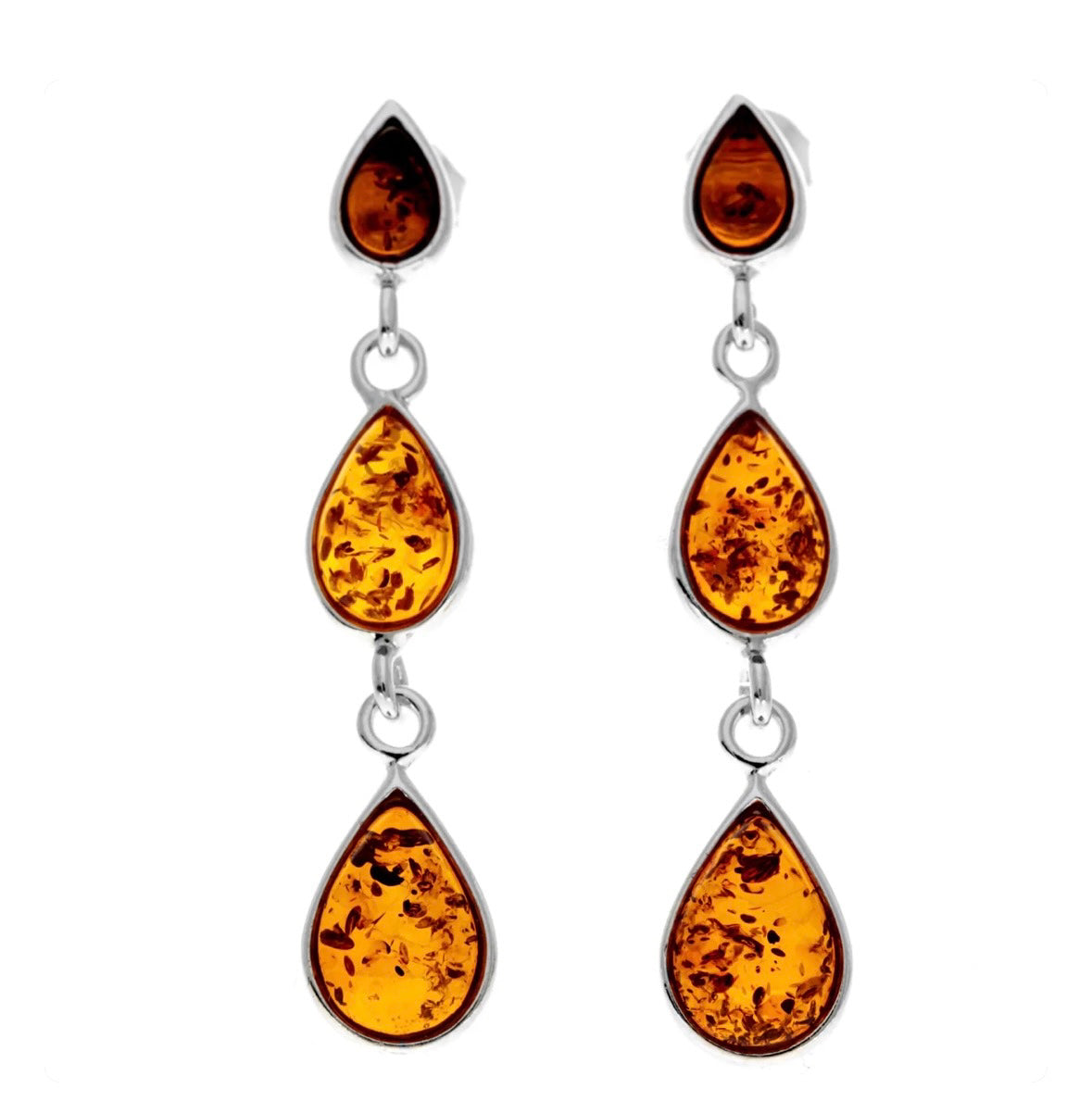 Material: 925 Sterling Silver Stone: Genuine Baltic Amber Item Dimensions: 14x10 image 0