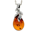 925 Sterling Silver & Baltic Amber Teardrop Classic Pendant image 0