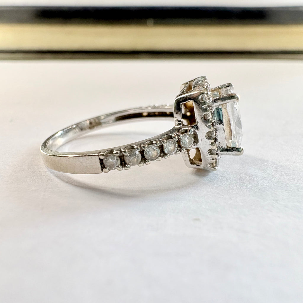 9ct White gold CZ ring Size K image 3