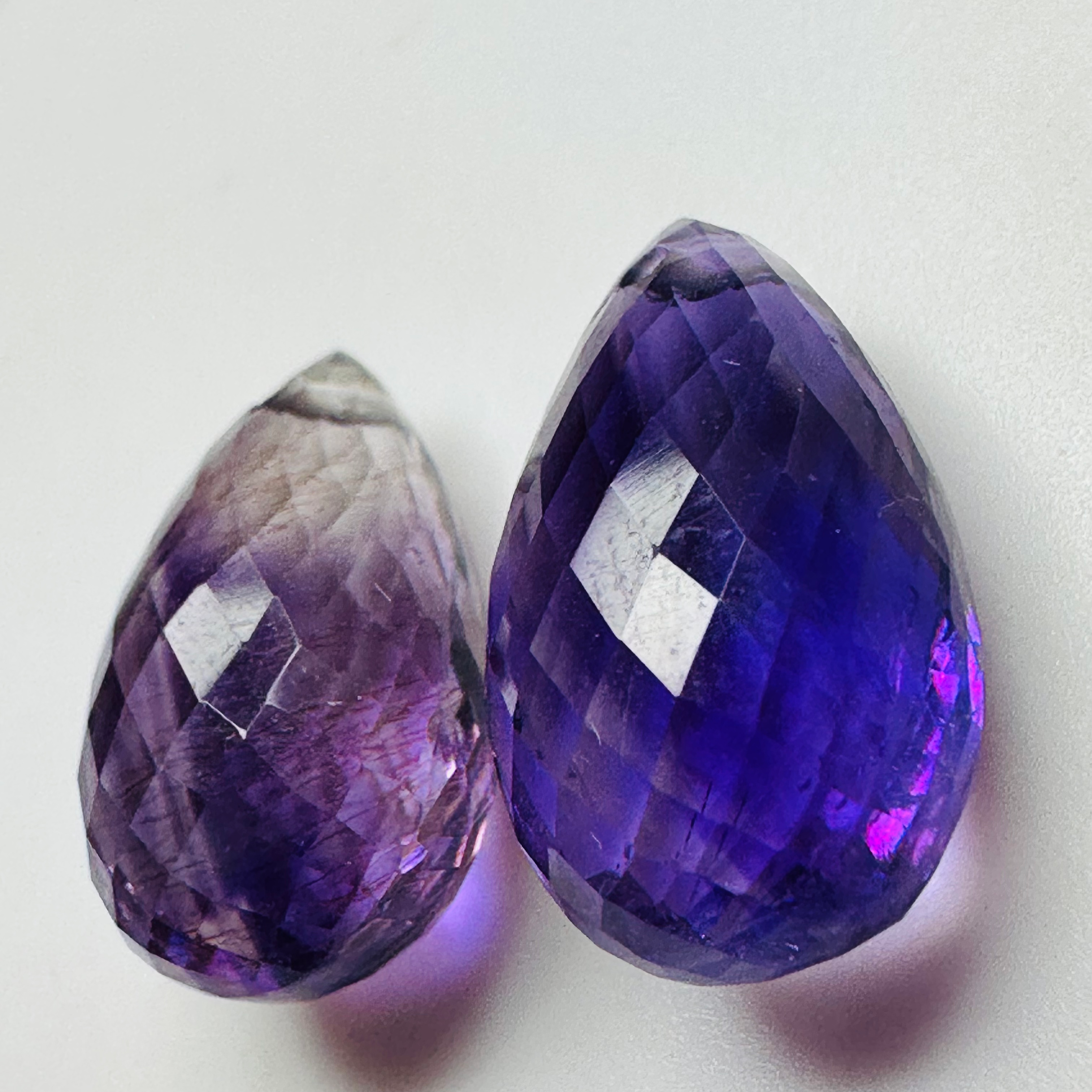 AMETHYST BRIOLETTE PAIR 18MMX10.8MM 23.14CTS image 1
