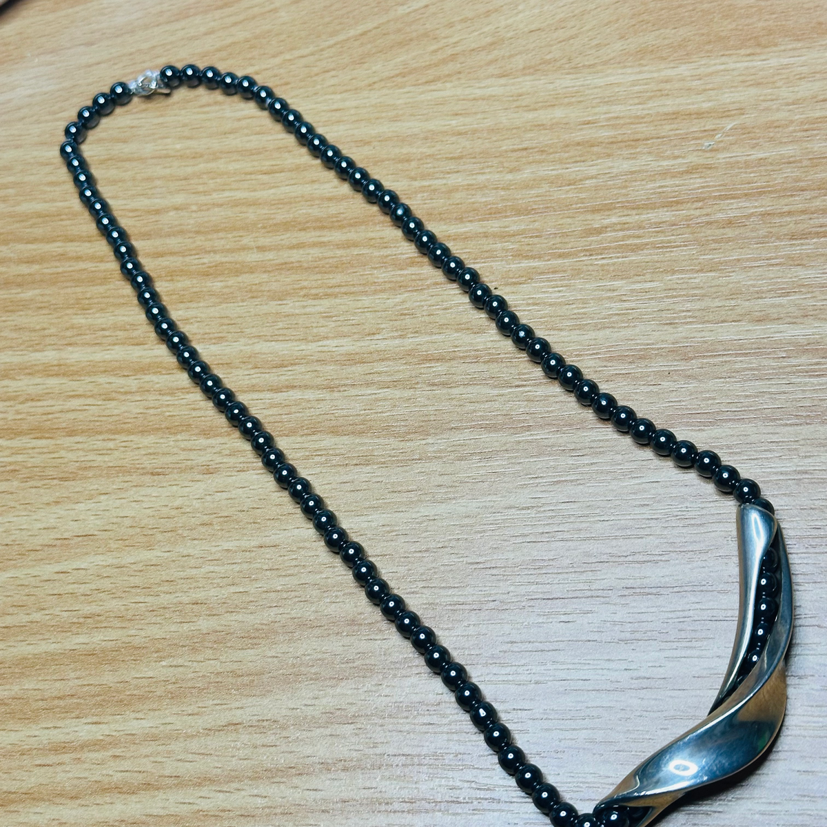 Georg Jenson GJ Denmark 925 wave Necklace 16inch image 9