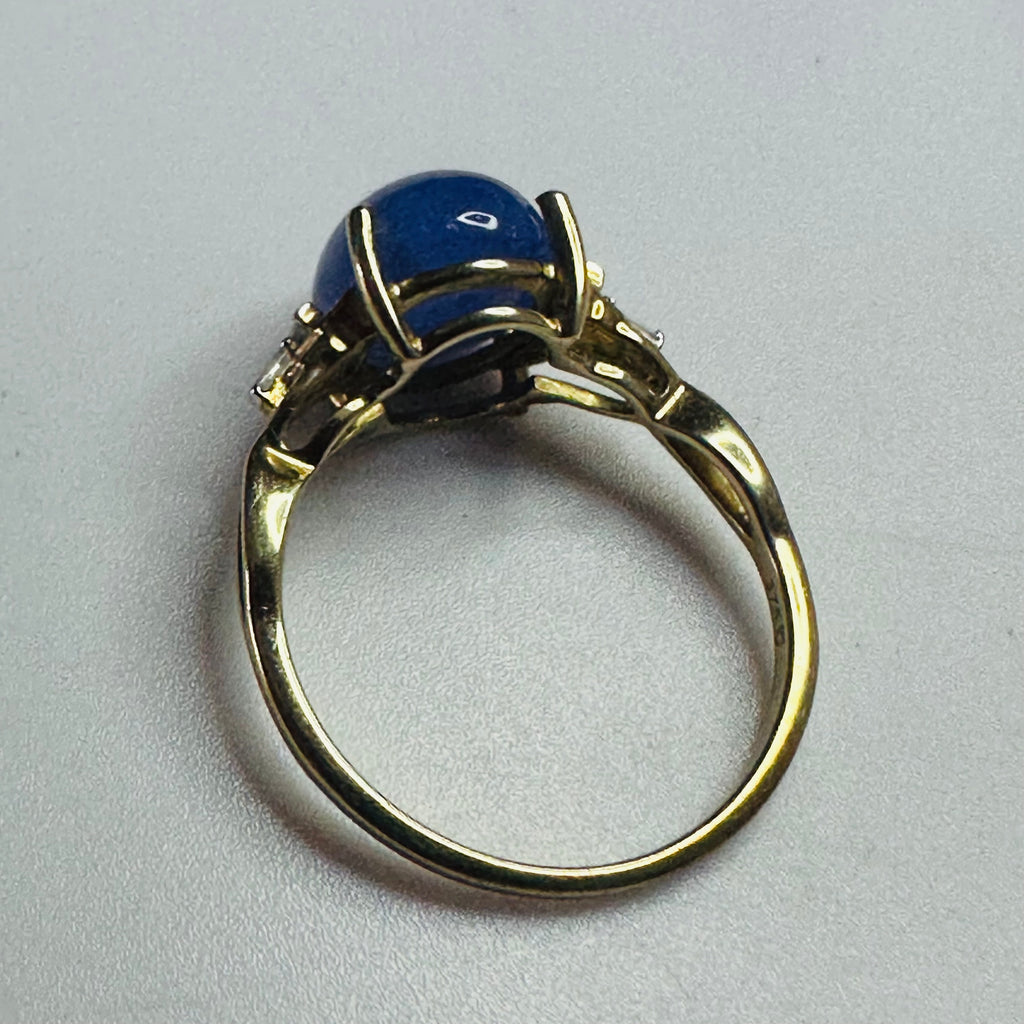 9ct gold Tanzanite cab 11mmx8.5mm  ring size P1/2 image 3