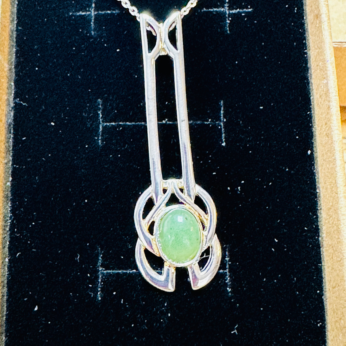Sterling silver with Aventurine 18inch chain 925 image 1