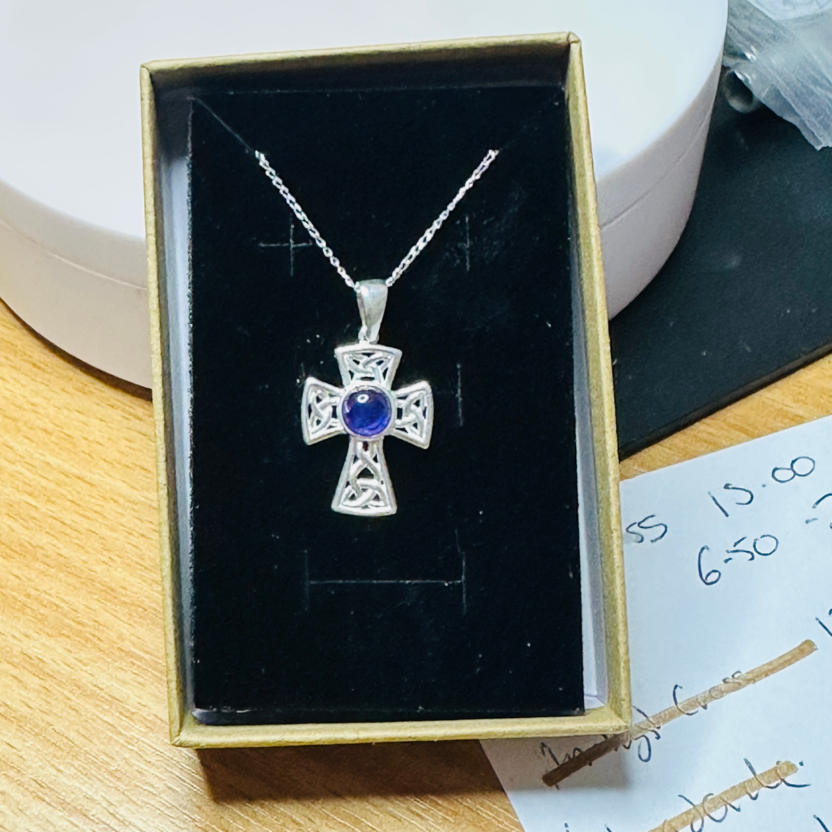 New Sterling silver cross 16 inch chain image 3