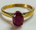Hand cut Stunning Ruby   9ct yellow gold ring size M 1/2 image 0