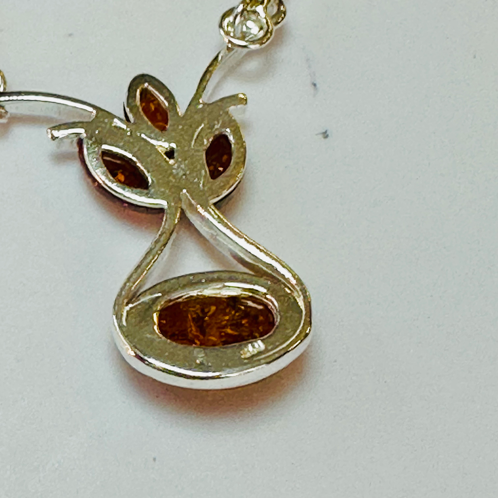 Sterling silver Amber necklace 18inch image 4