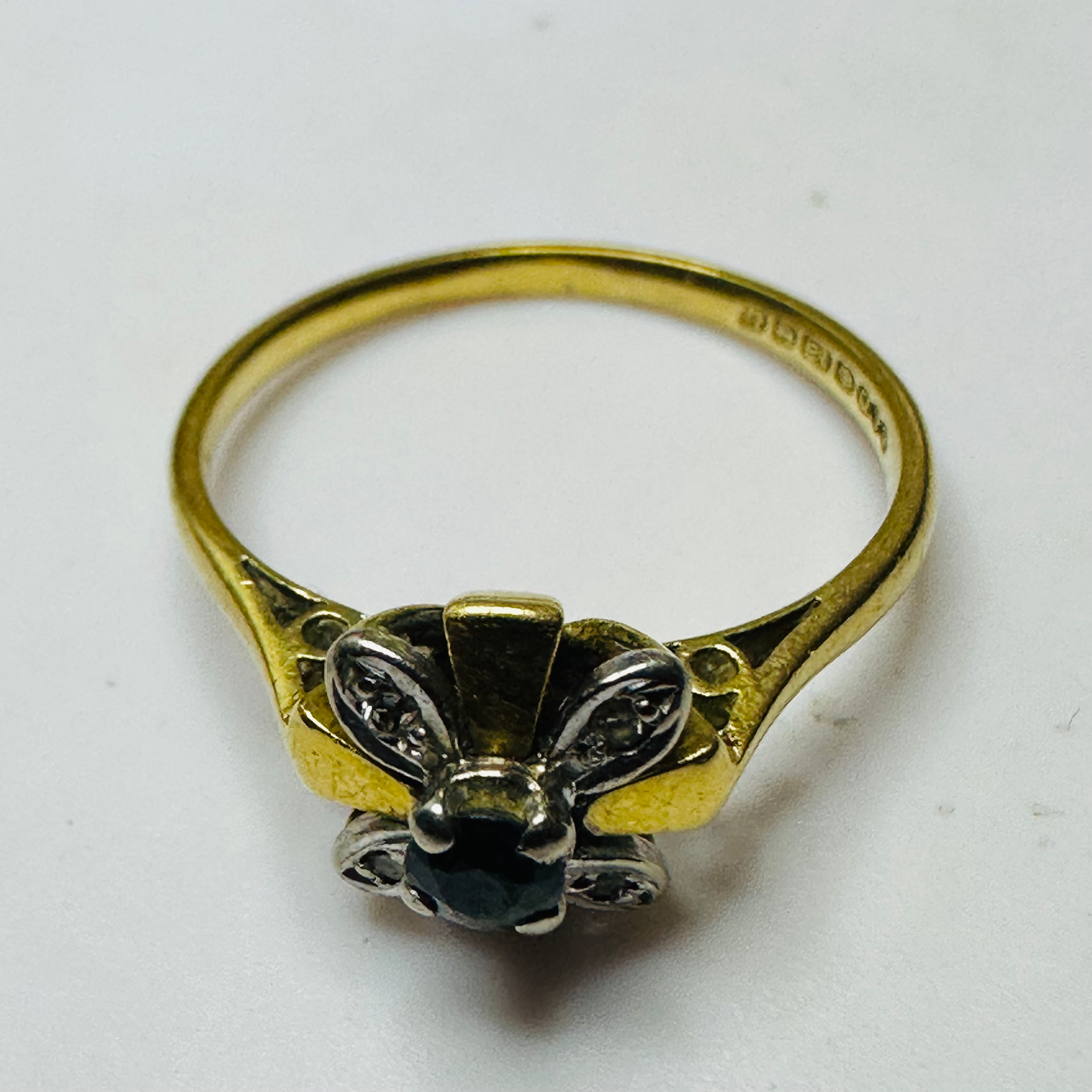Vintage Sapphire and Diamond ring size N1/2 image 3