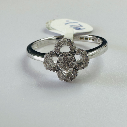 Diamond Ring Modern Design in 9ct White gold size M image 1