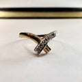 9ct yellow gold diamond Cross over Ring L1/2 image 0