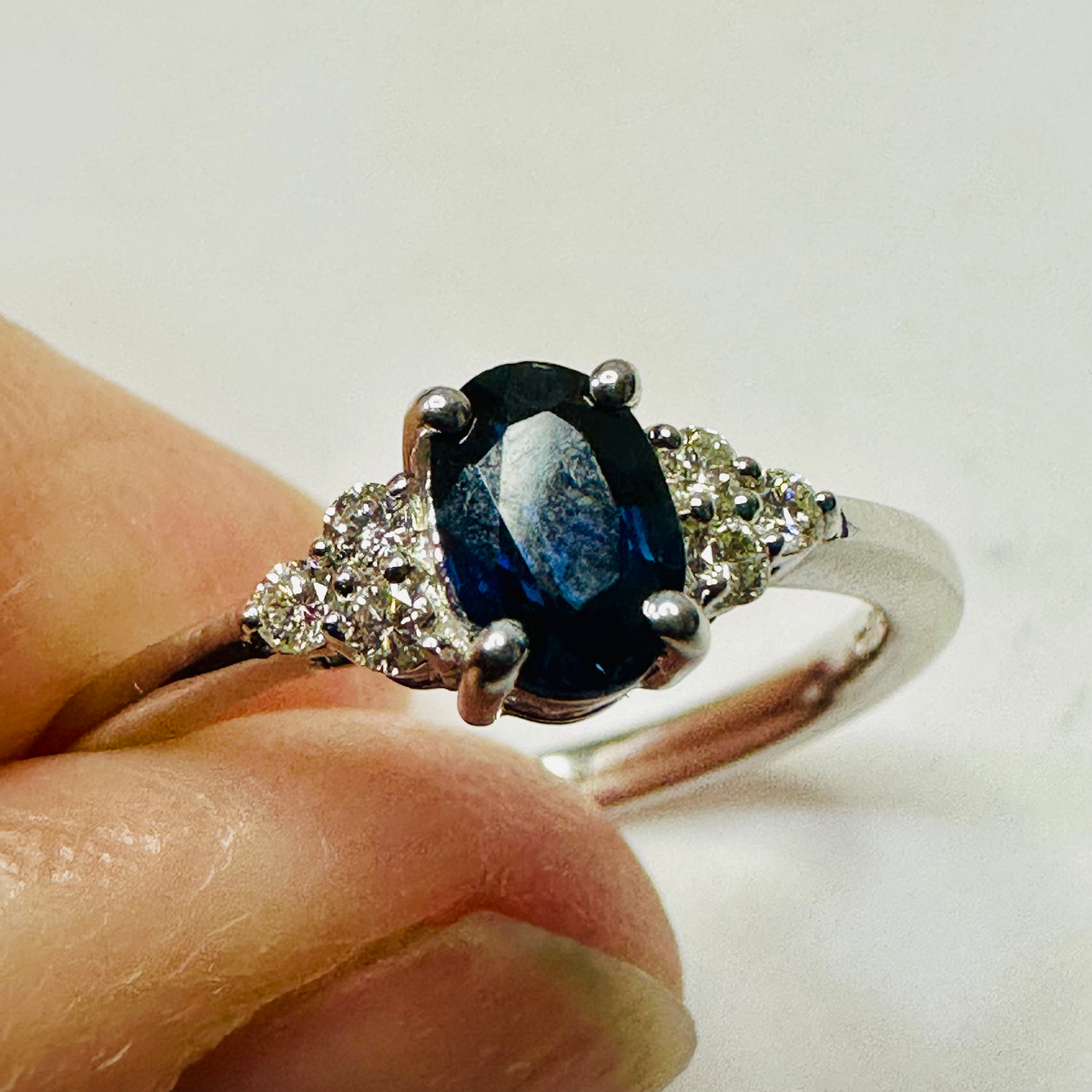 NEW 18Ct Sapphire and Diamond Ring Size M image 4