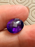 Amethyst Deep Purple Oval Checkerboard Cut 11.9 × 9.8mm 3.81ct