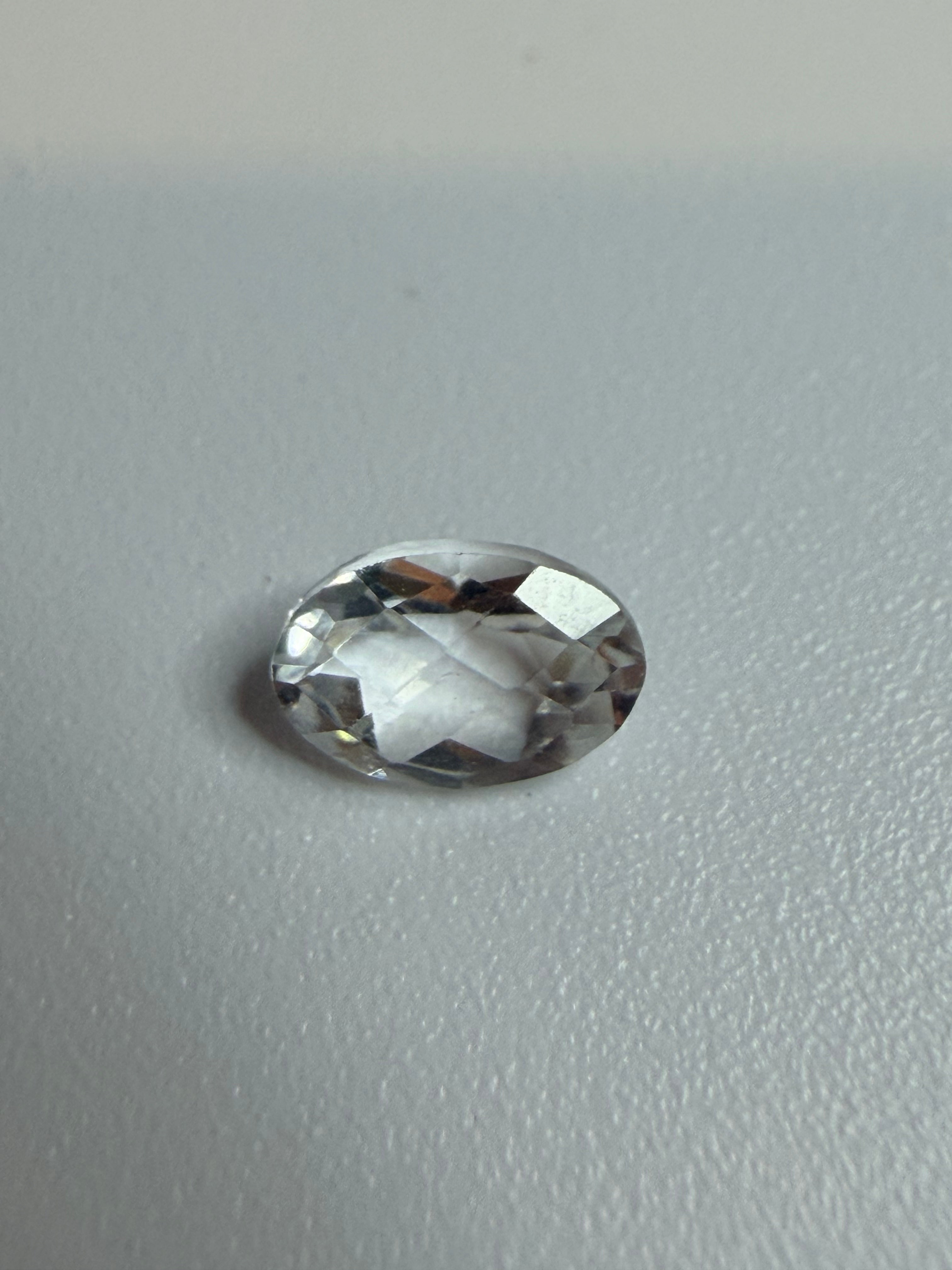 Natural White Topaz | Oval Checkerboard Cut | 6mm x 4mm | Loose Gemstone