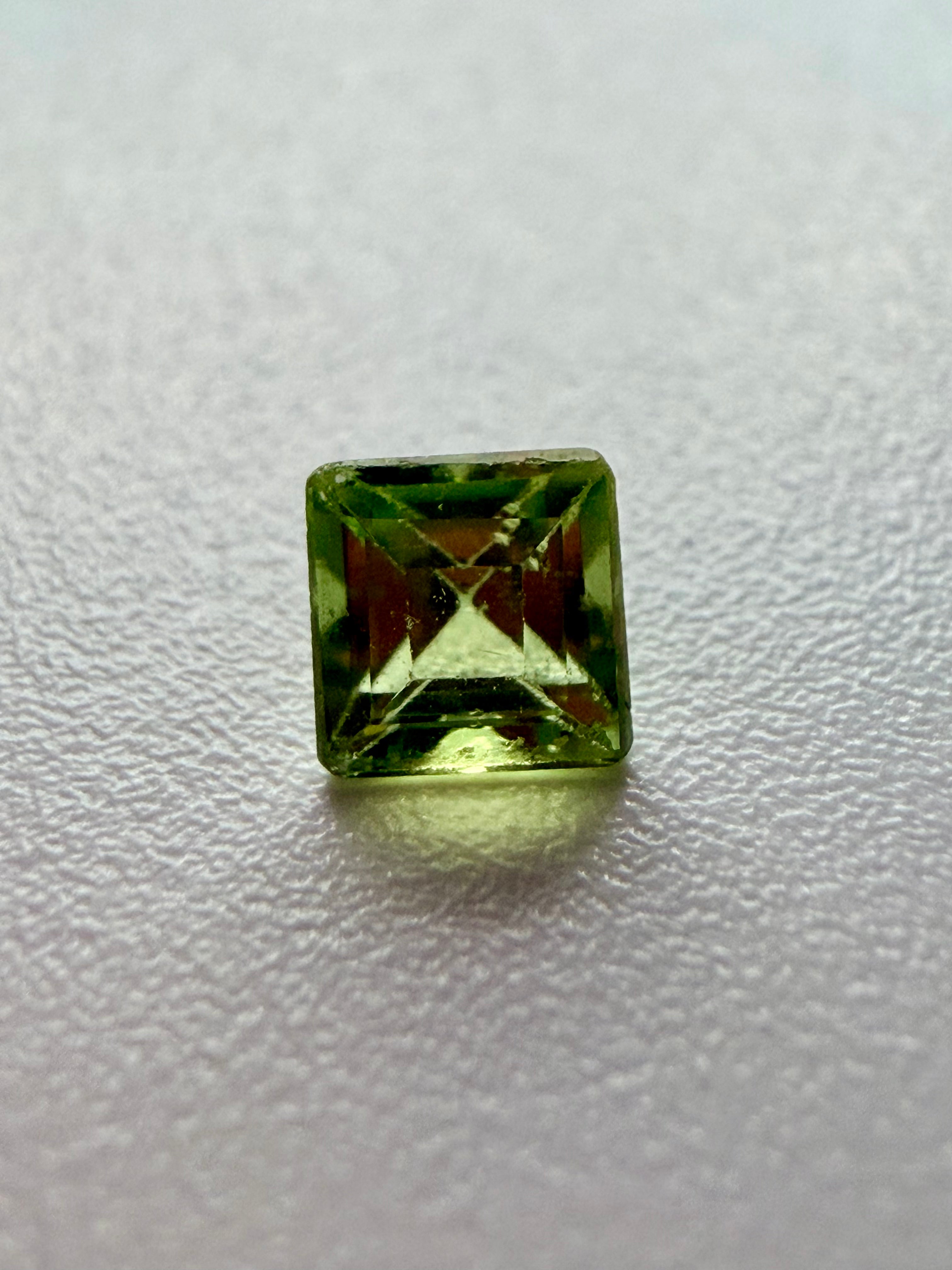 Natural Peridot Square Cut Loose Gemstone | 4.2mm | 0.48ct