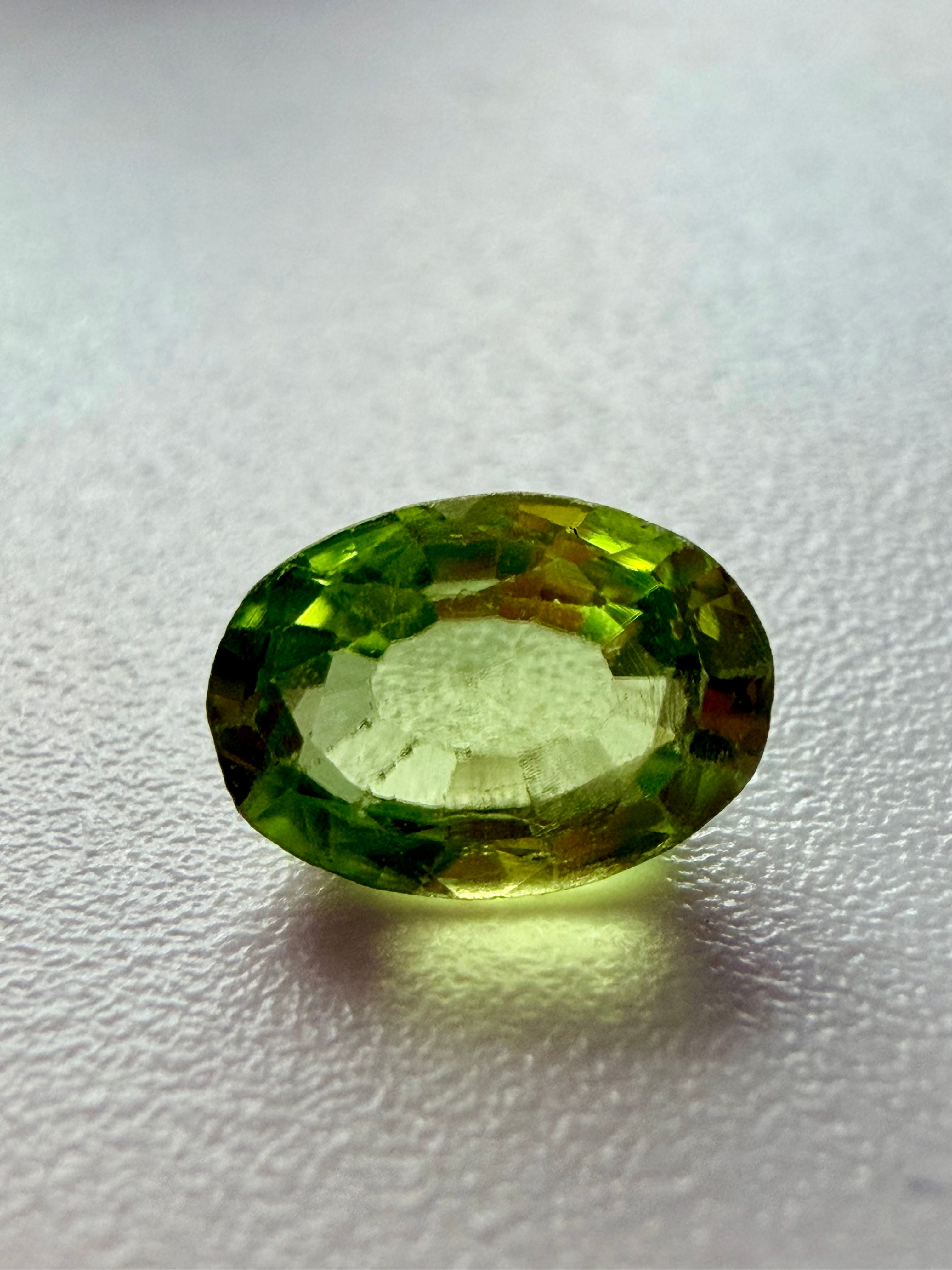 Natural Peridot Oval Cut Loose Gemstone | 7x5mm | 0.92ct