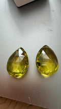 Citrine Briolette Pair 18mm × 13mm × 8mm 23.71cts Total