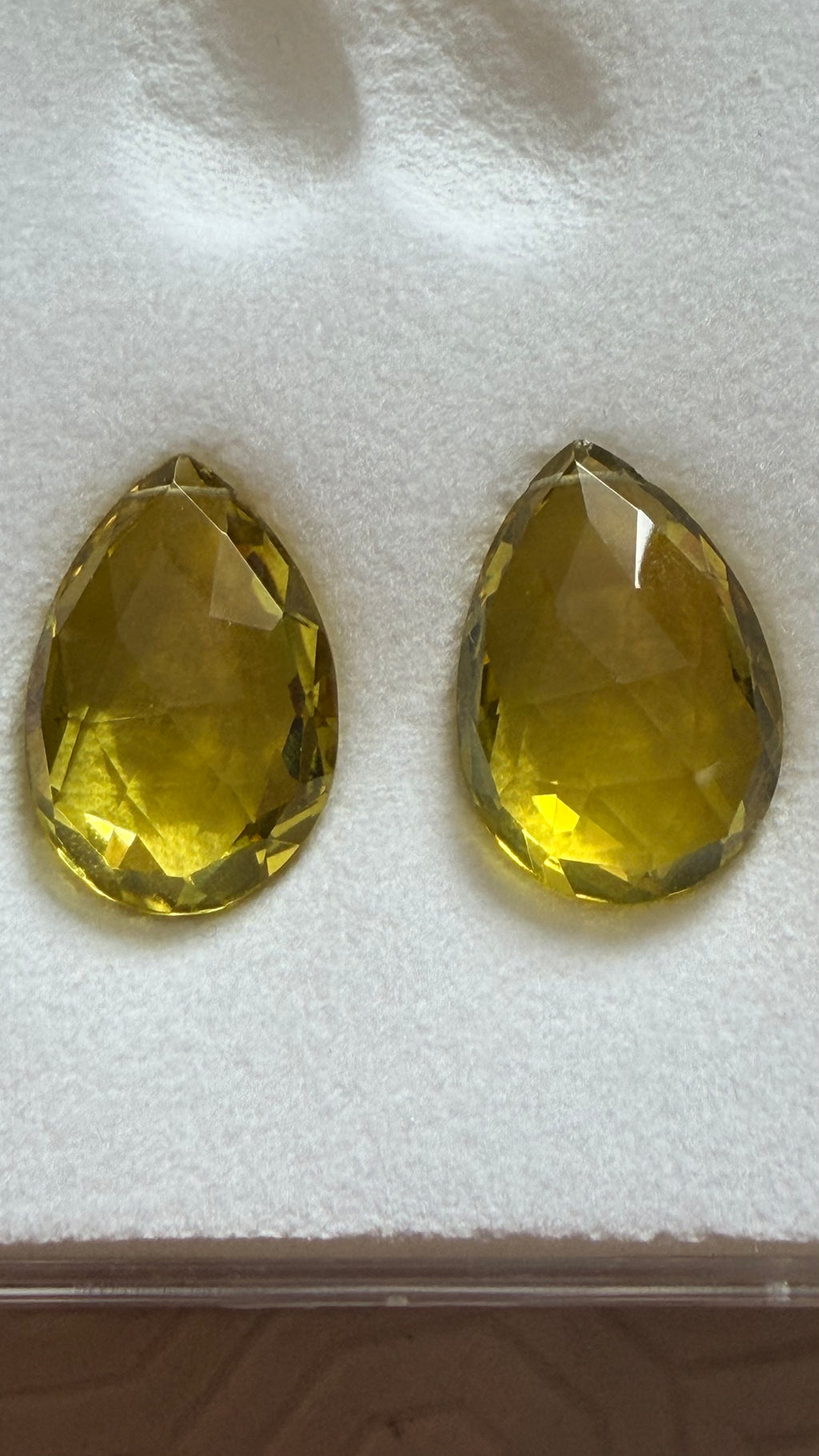 Citrine Briolette Pair 23mm × 16mm 43.74cts Total