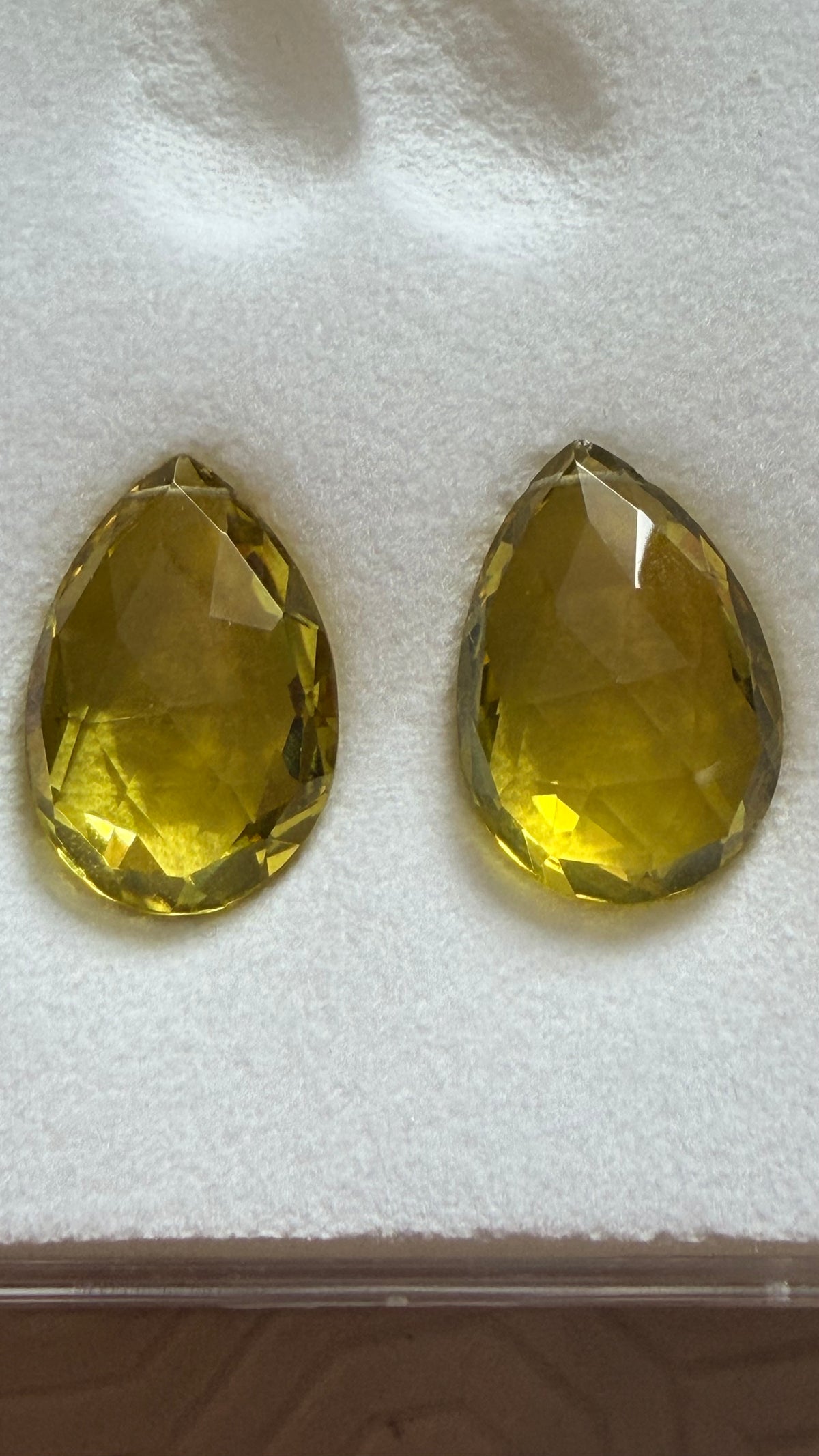 Citrine Briolette Pair 23mm × 16mm 43.74cts Total
