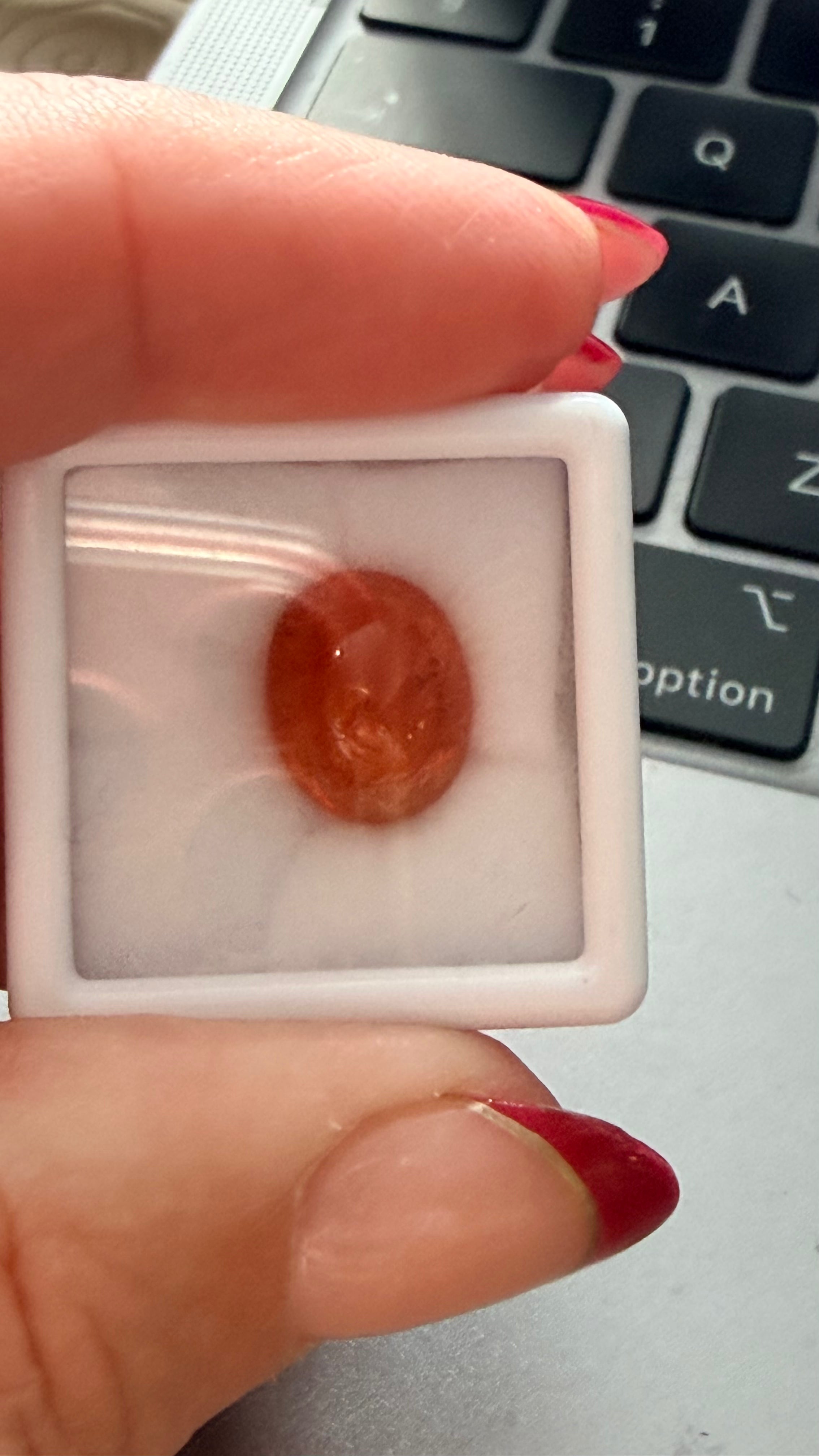 Mandarin Spessartite Garnet Oval Cabochon 10.2mm × 8.4mm 6.29cts