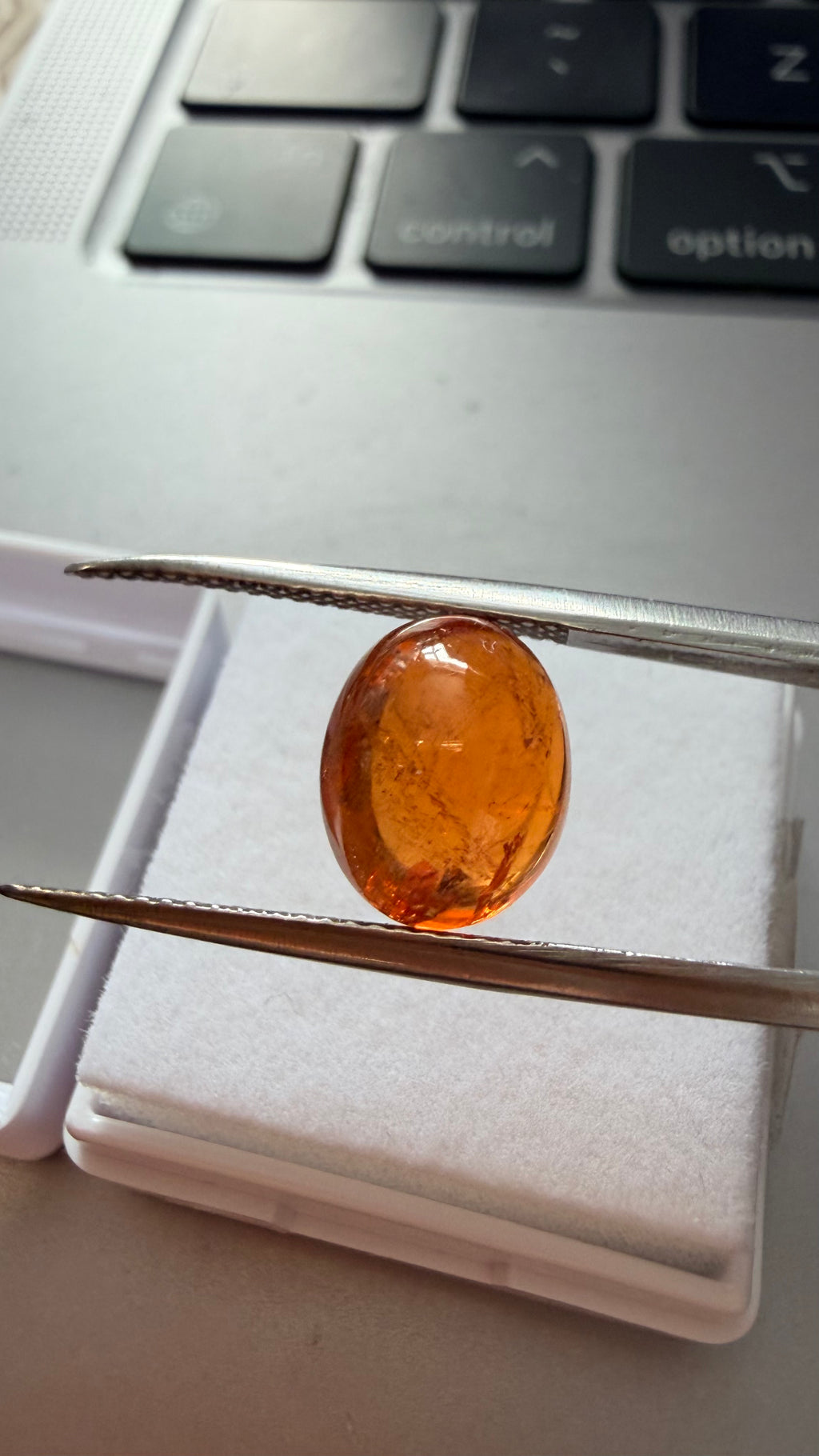 Mandarin Spessartite Garnet Oval Cabochon 10.2mm × 8.4mm 6.29cts