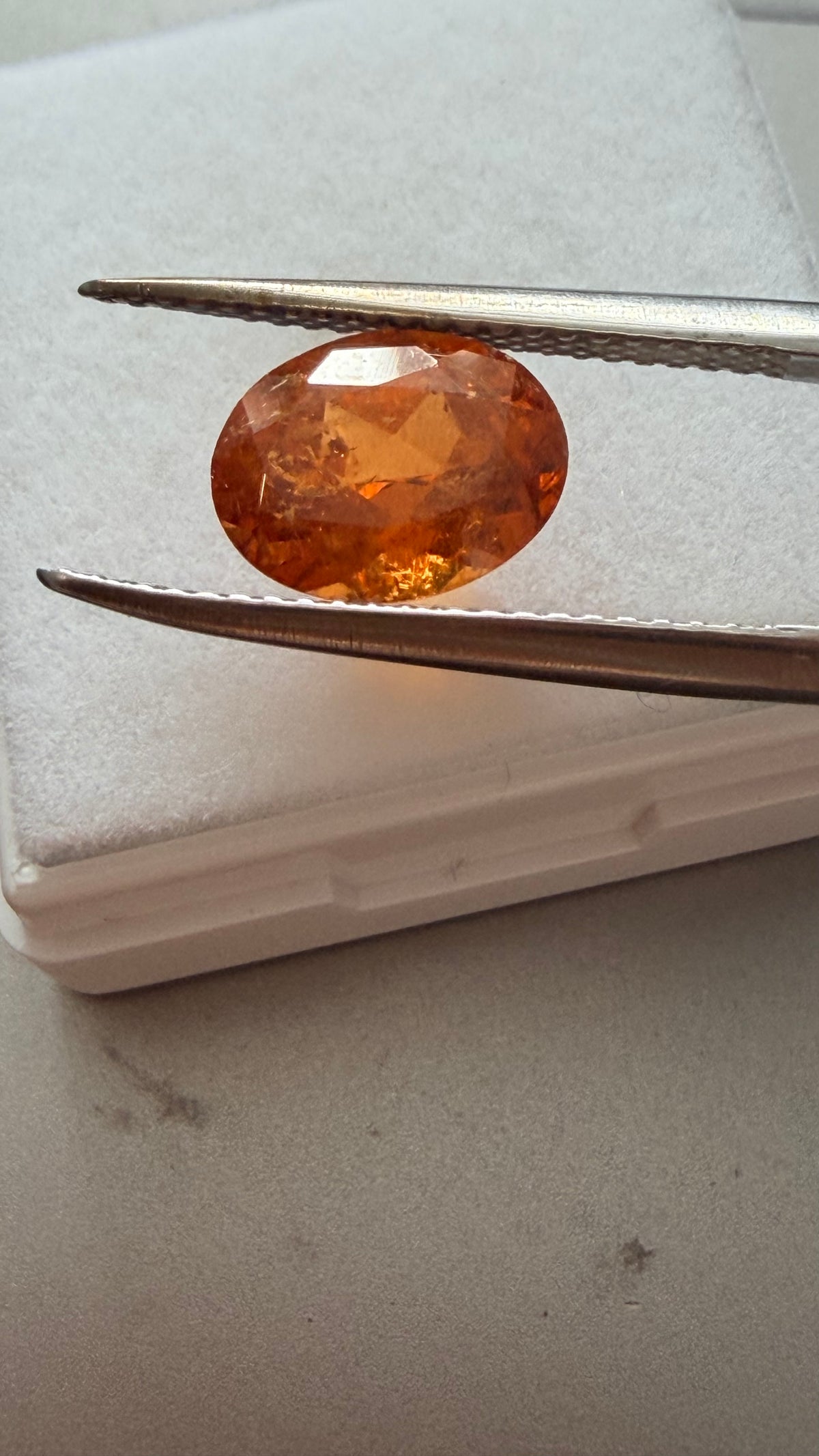 Mandarin Spessartite Garnet Faceted Oval 9.3mm × 7.2mm 2.75cts