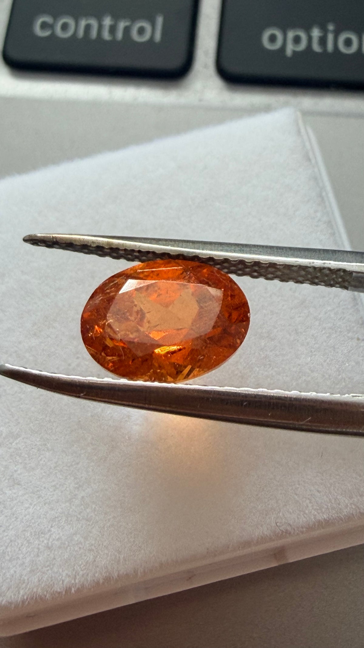 Mandarin Spessartite Garnet Faceted Oval 9.3mm × 7.2mm 2.75cts