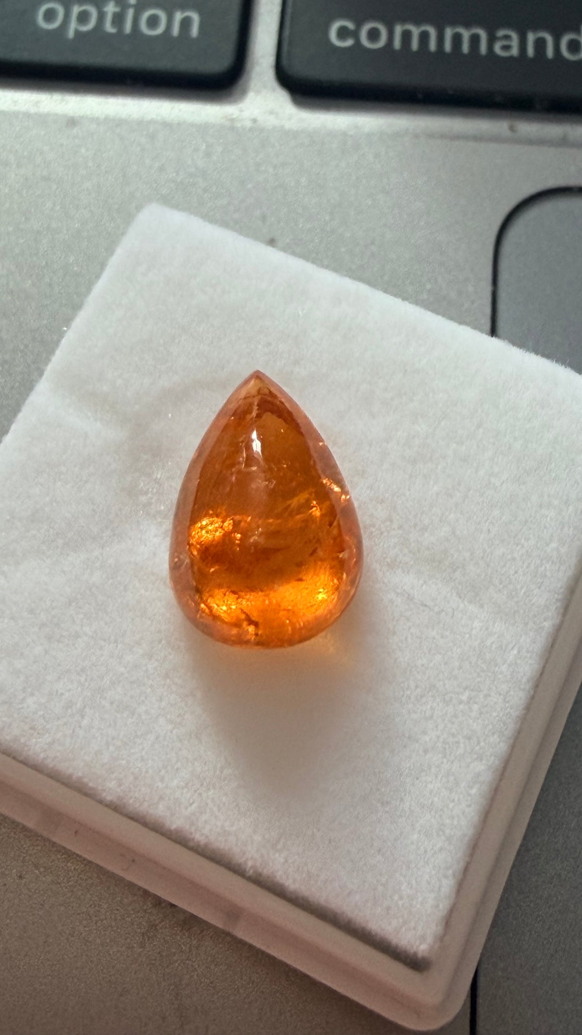 Mandarin Garnet Pear Cabochon 12.1mm × 8mm 5.51cts