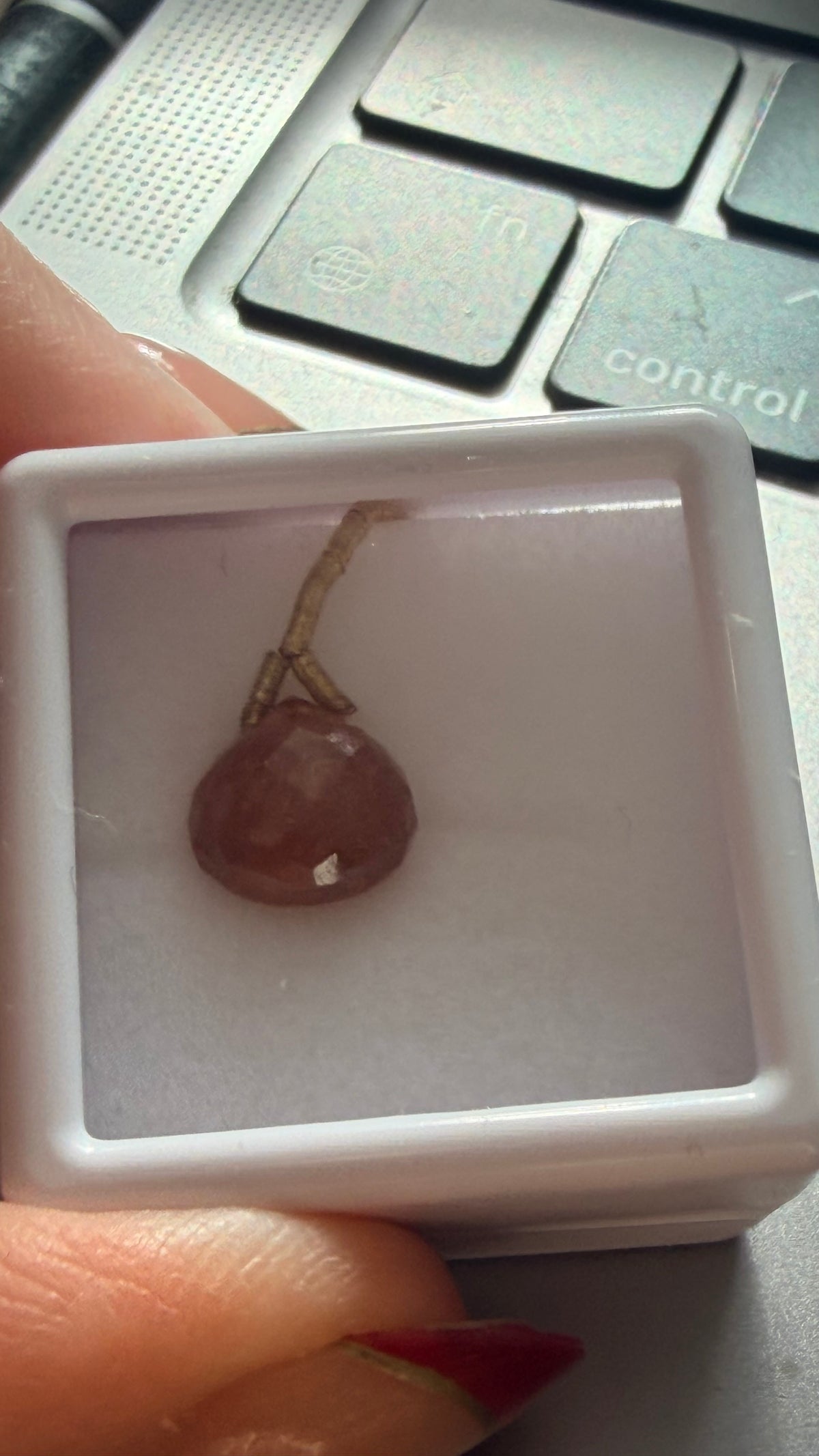 Mandarin Garnet Briolette Drop 8.5mm × 8.3mm × 5mm 3.58cts