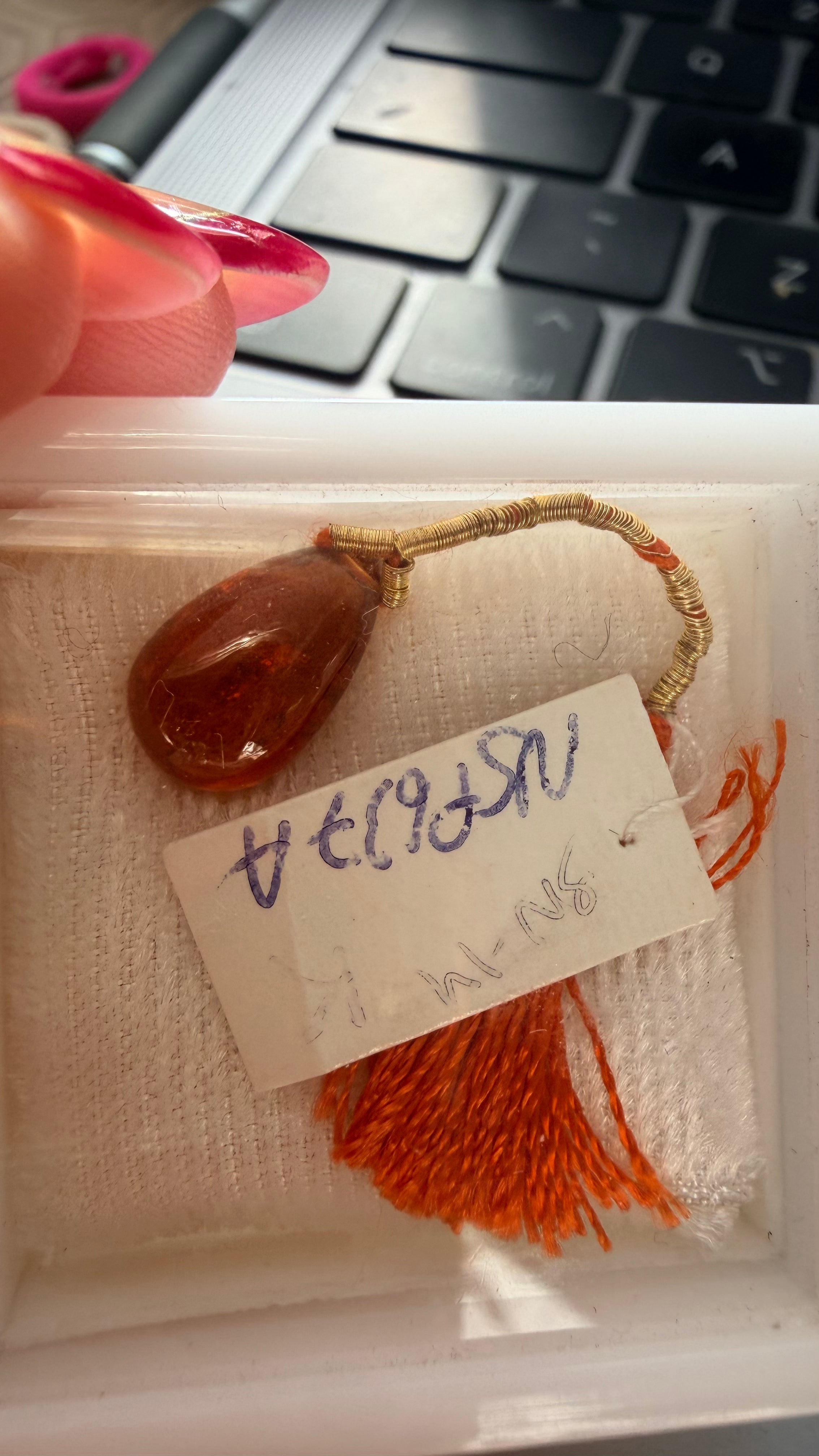 Mandarin Garnet Drop Cabochon 11.7mm × 7.17mm 4.13cts