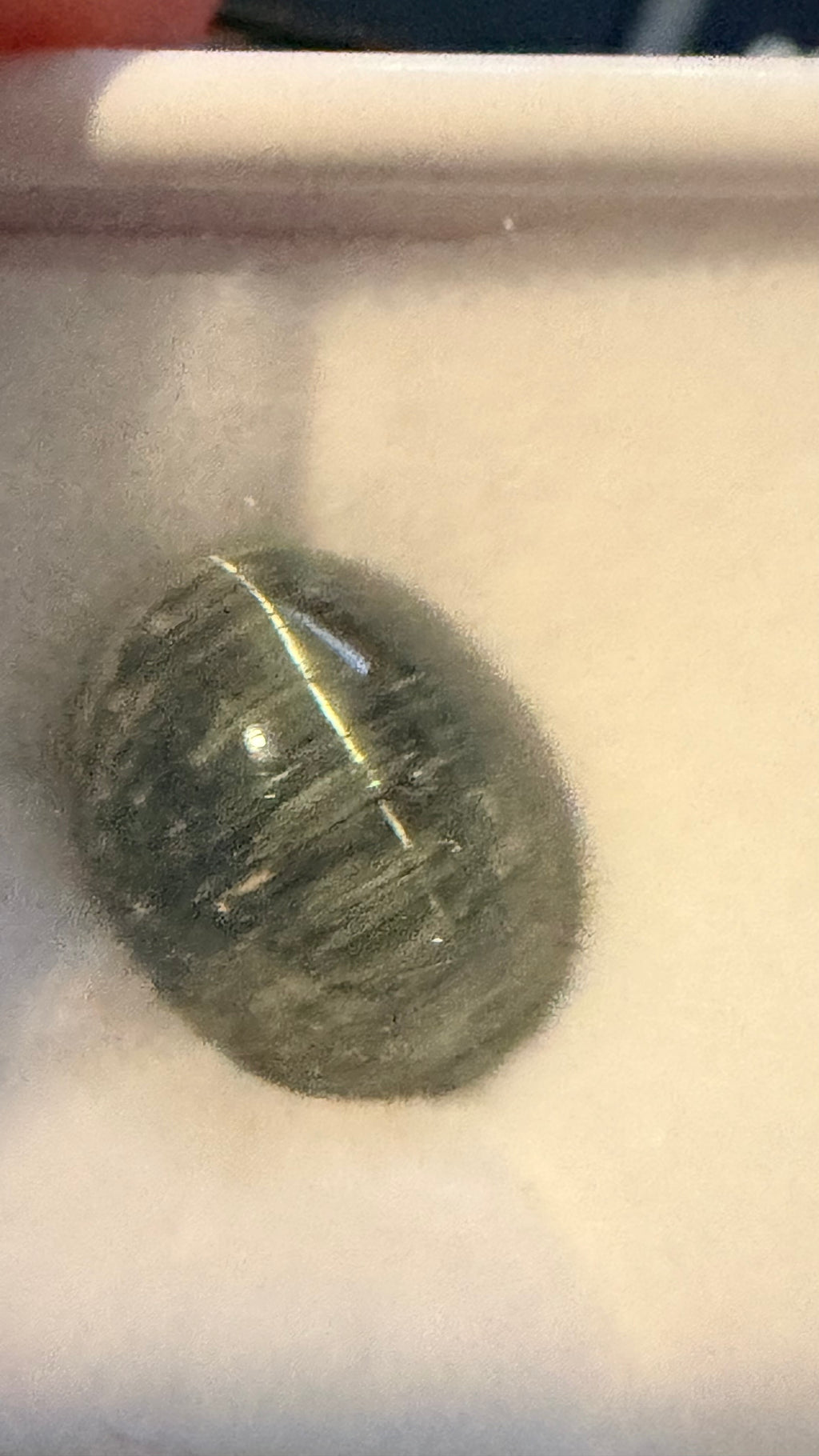 Tourmaline Green Cat's Eye Rare Oval Cabochon 12mm × 9mm 6.12cts
