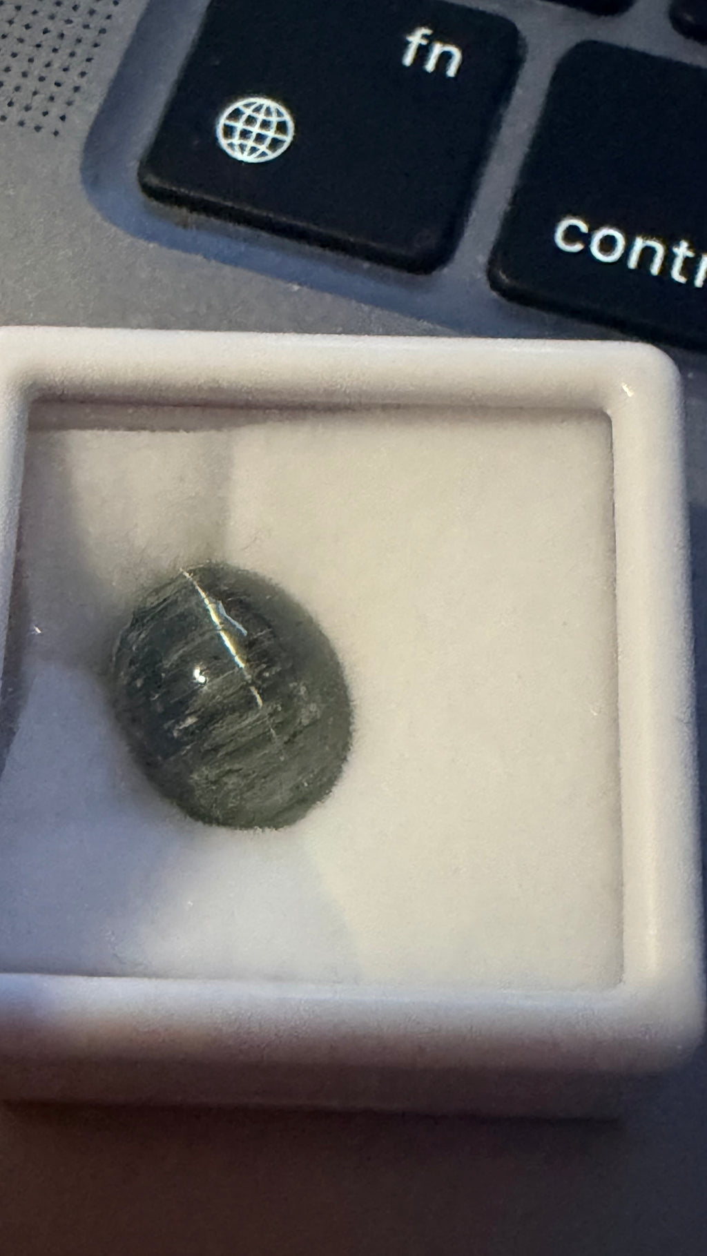 Tourmaline Green Cat's Eye Rare Oval Cabochon 12mm × 9mm 6.12cts