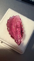 Tourmaline Red Engraved Leaf 24.6mm × 11.6mm 7.59cts