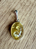 925 Sterling Silver & Genuine Baltic Amber Classic Oval Pendant