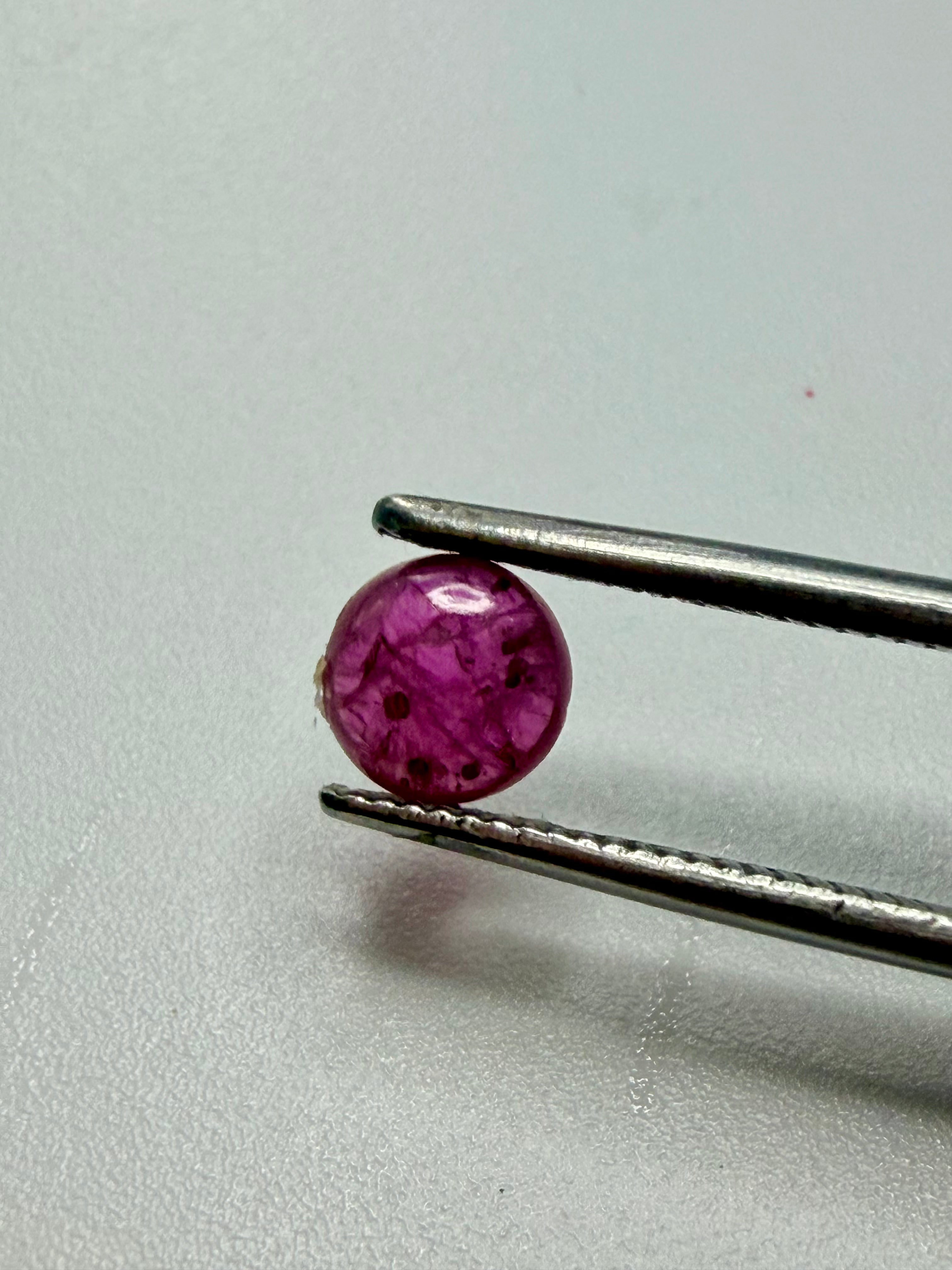 Ruby Natural Gemstone 5.4mm round. 0.72cts
