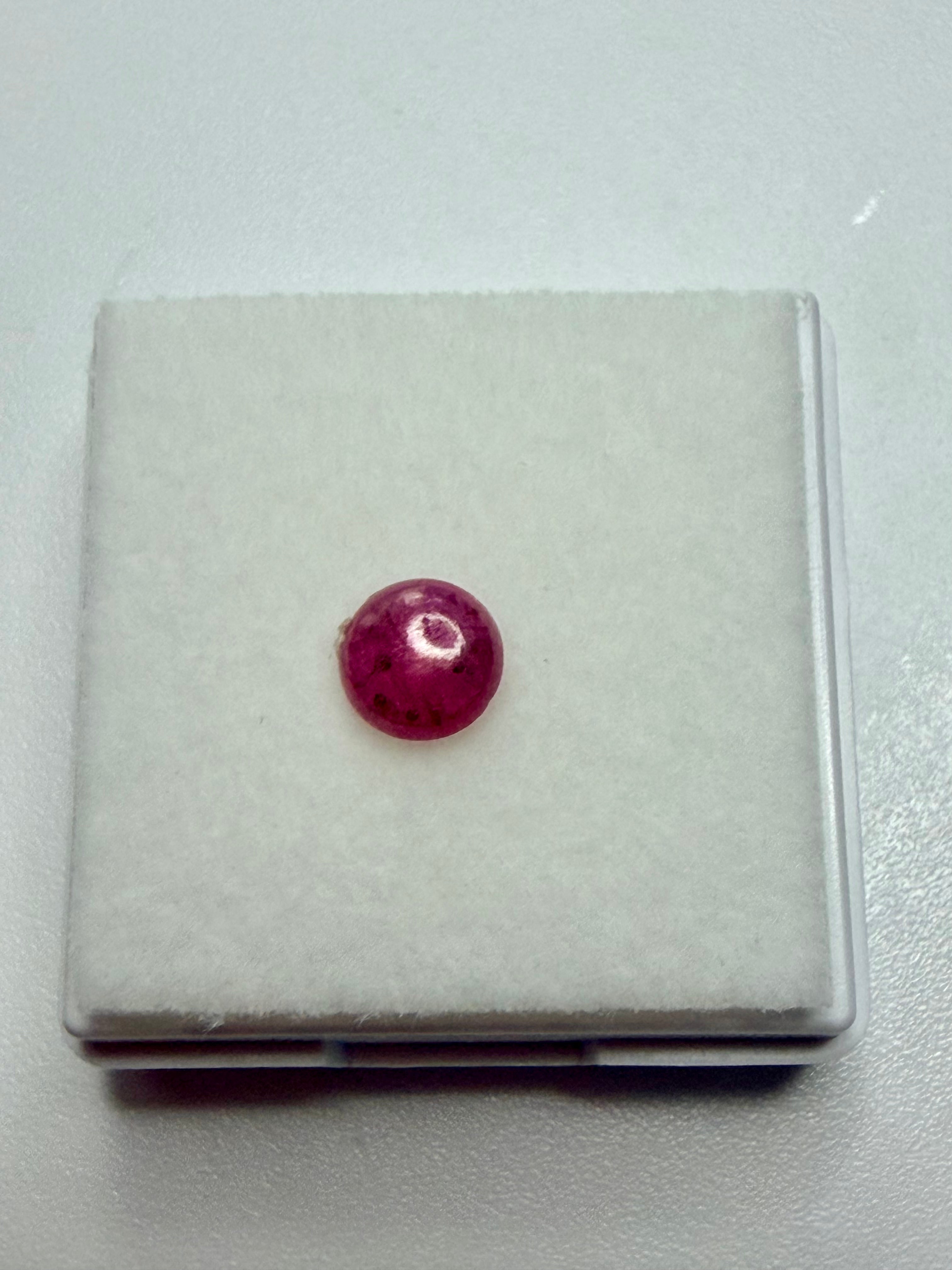 Ruby Natural Gemstone 5.4mm round. 0.72cts