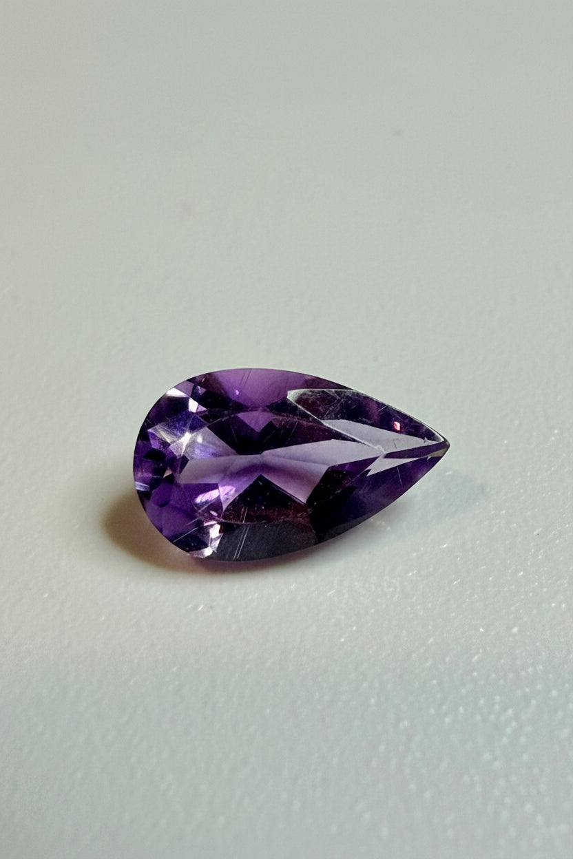 Natural Light Amethyst | Pear Cut | 7mm x 4mm | Loose Gemstone