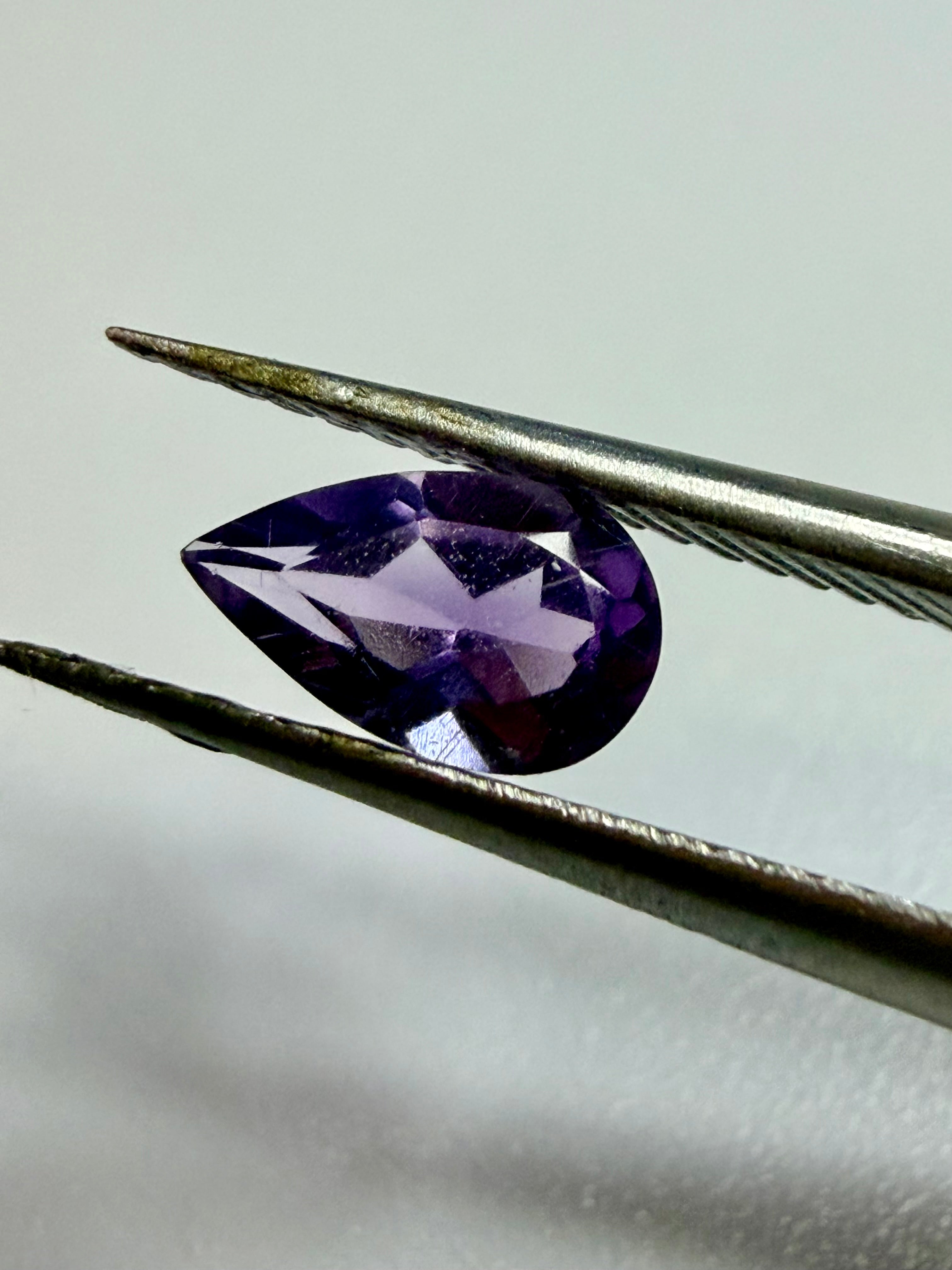 Natural Light Amethyst | Pear Cut | 7mm x 4mm | Loose Gemstone