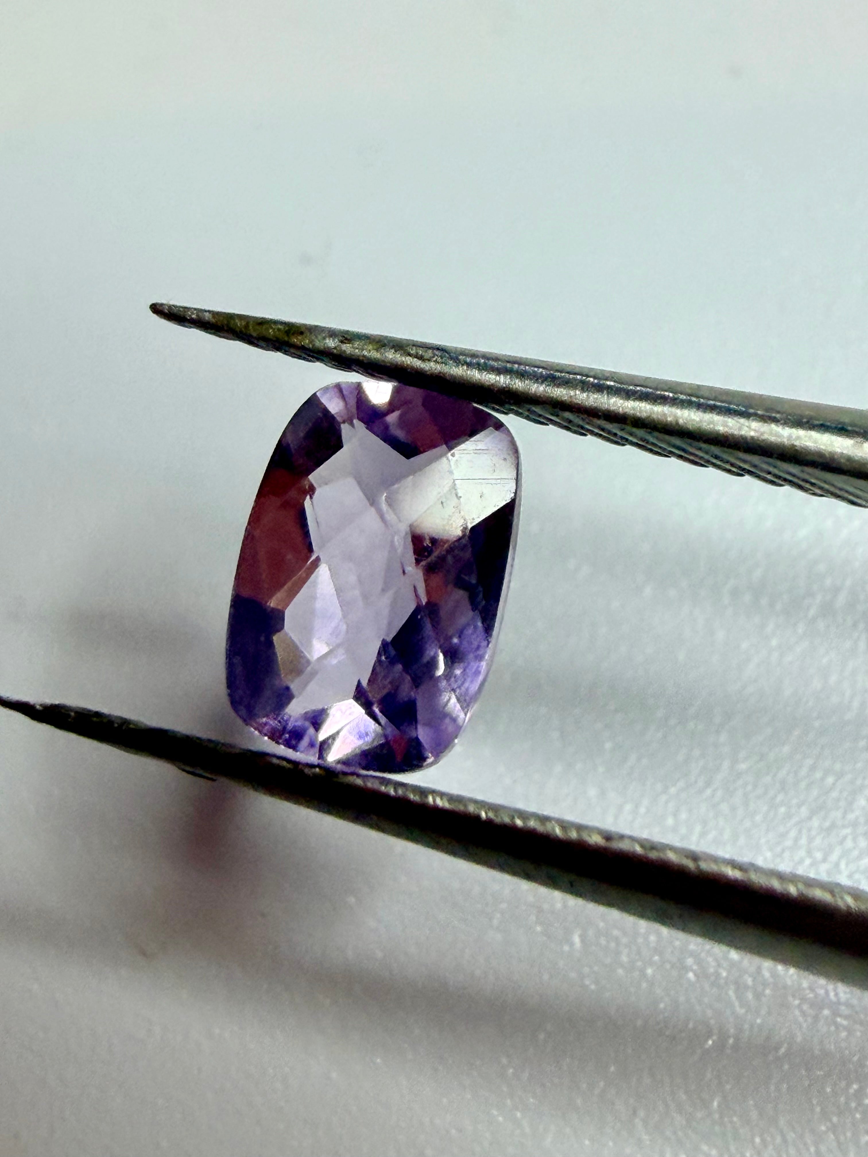 Natural Light Amethyst | Cushion Checkerboard Cut | 7mm x 5mm | Loose Gemstone