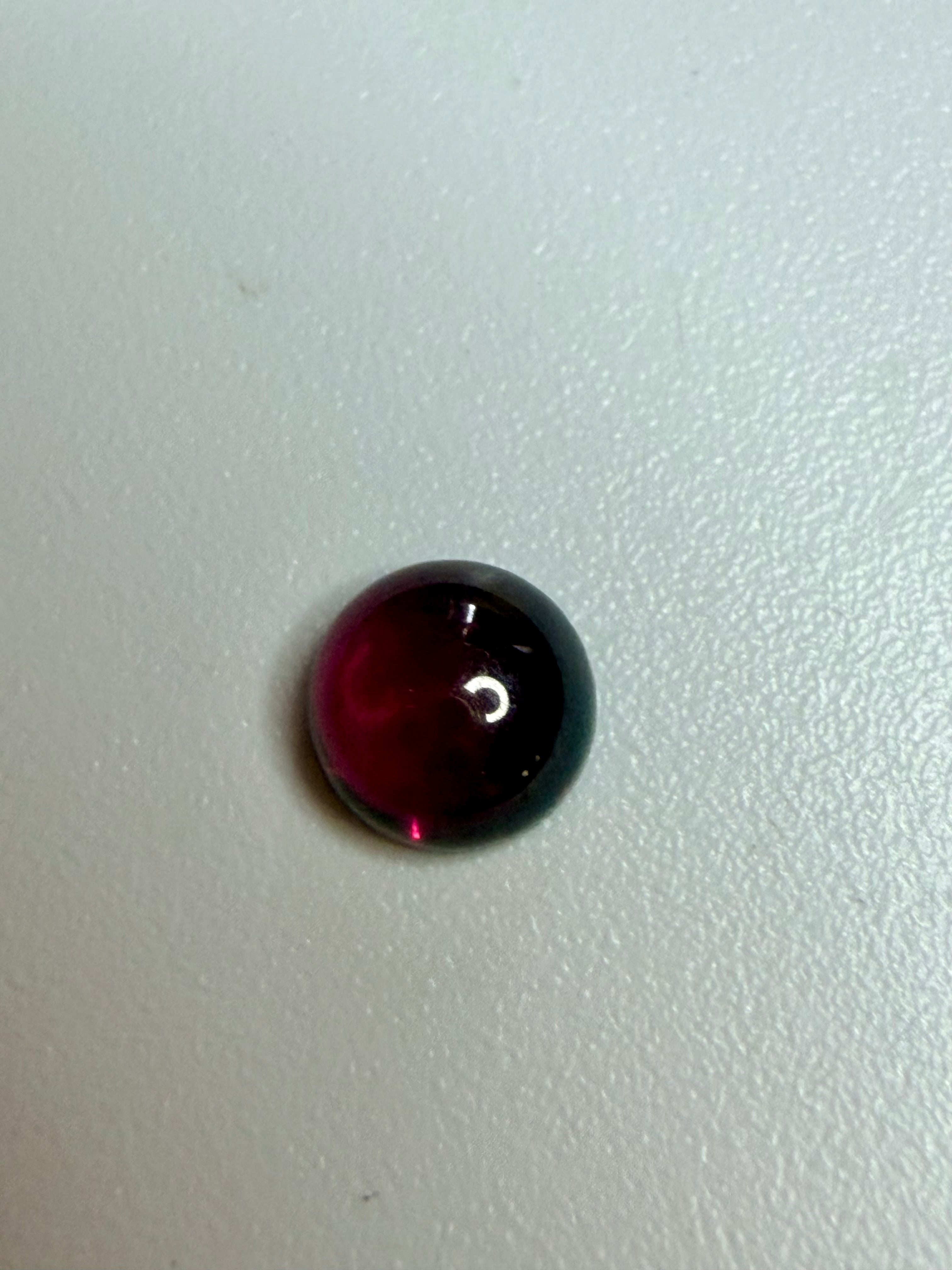 Natural Deep Red Garnet | Round Cabochon | 5mm | Loose Gemstone