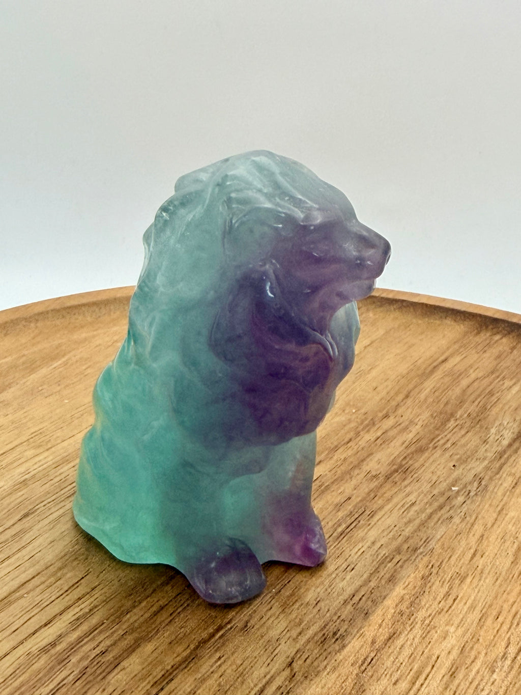 Natural Fluorite Carved Lion | 8cm | Colour Banded Specimen
