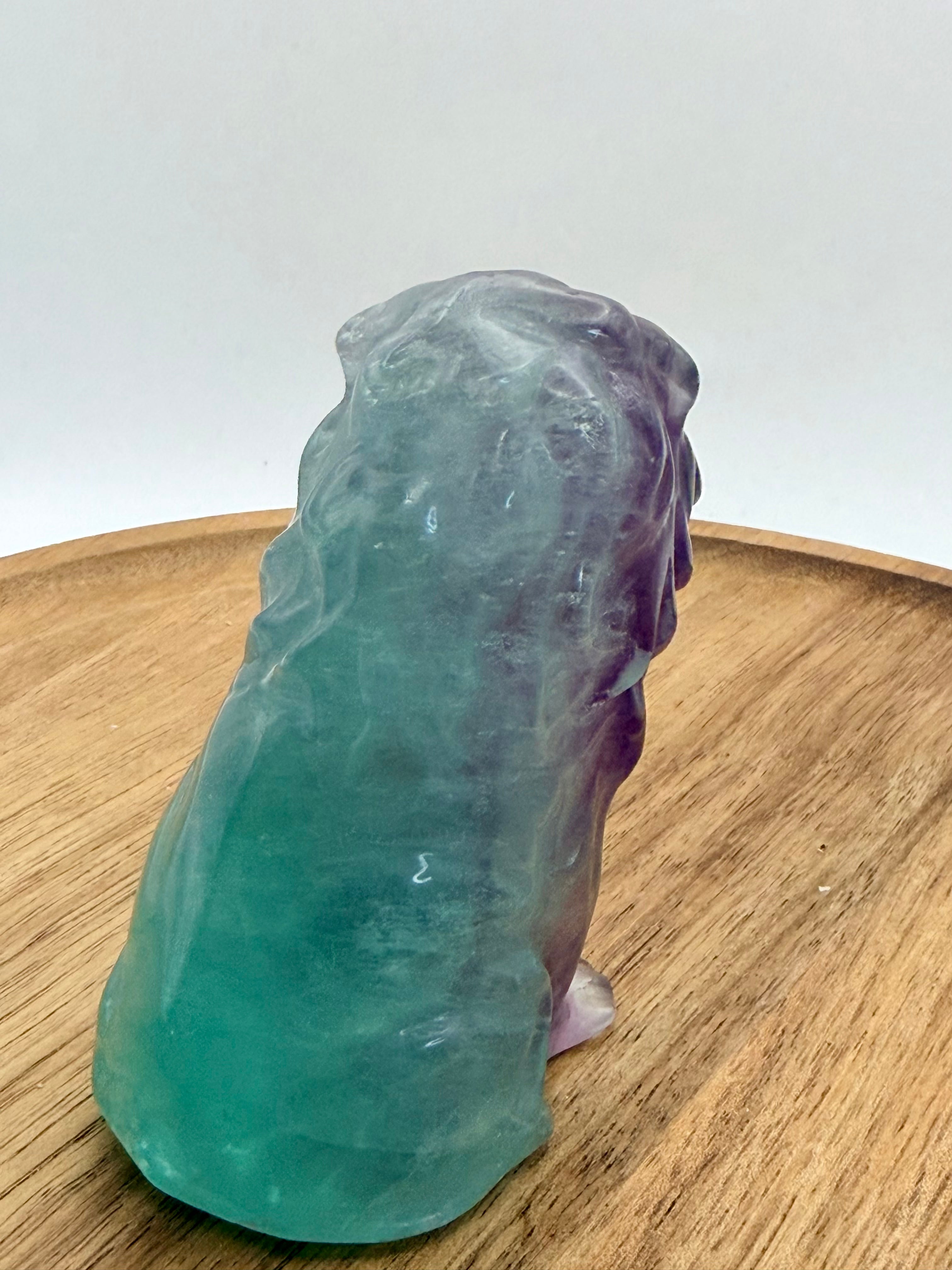 Natural Fluorite Carved Lion | 8cm | Colour Banded Specimen