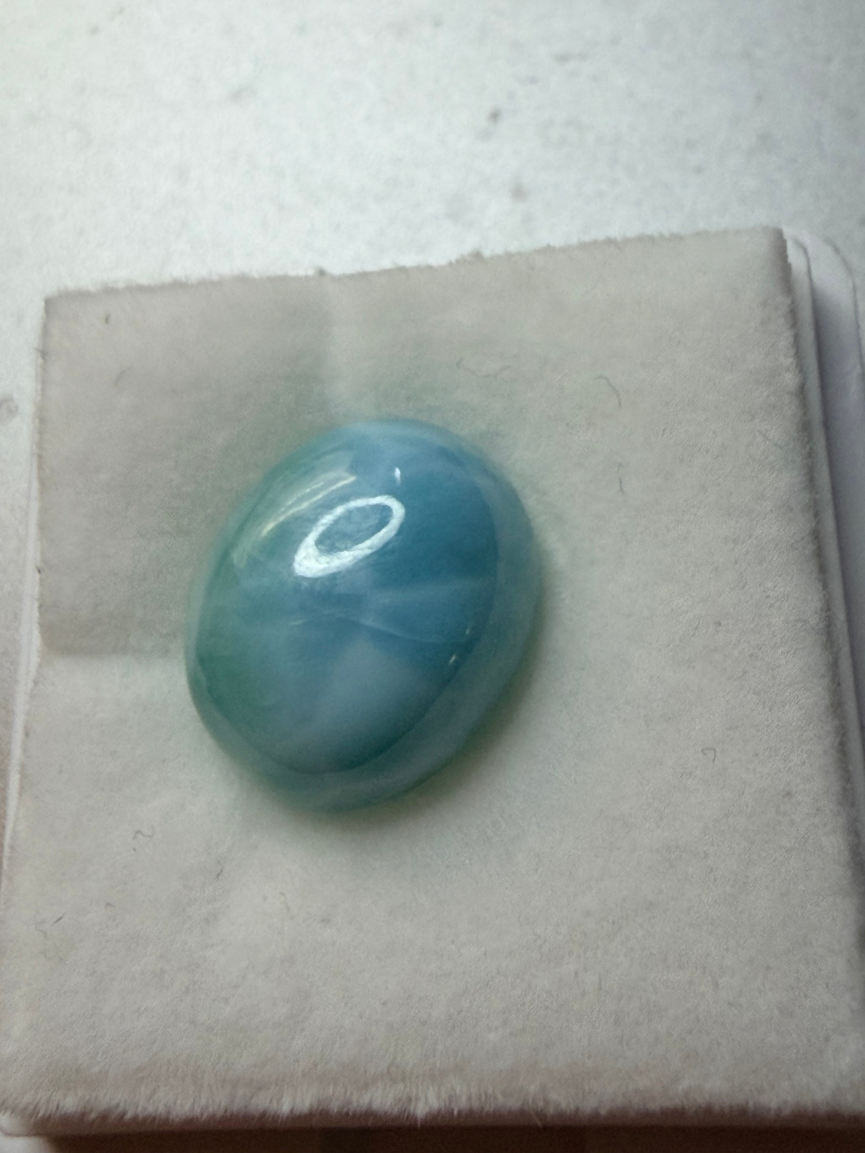 Natural Larimar Oval Cabochon 12mm x 10mm 6.02cts