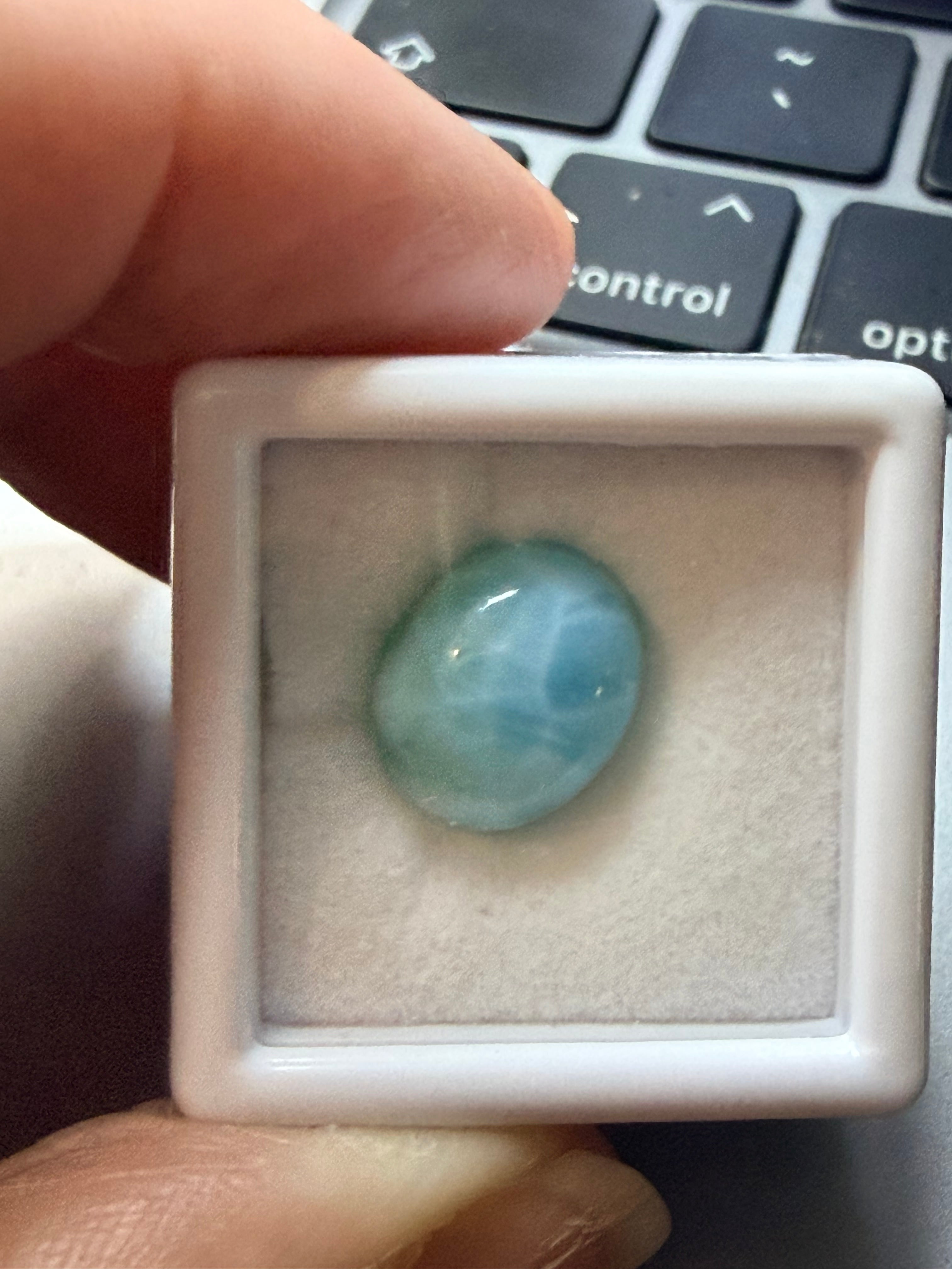 Natural Larimar Oval Cabochon 12mm x 10mm 6.02cts