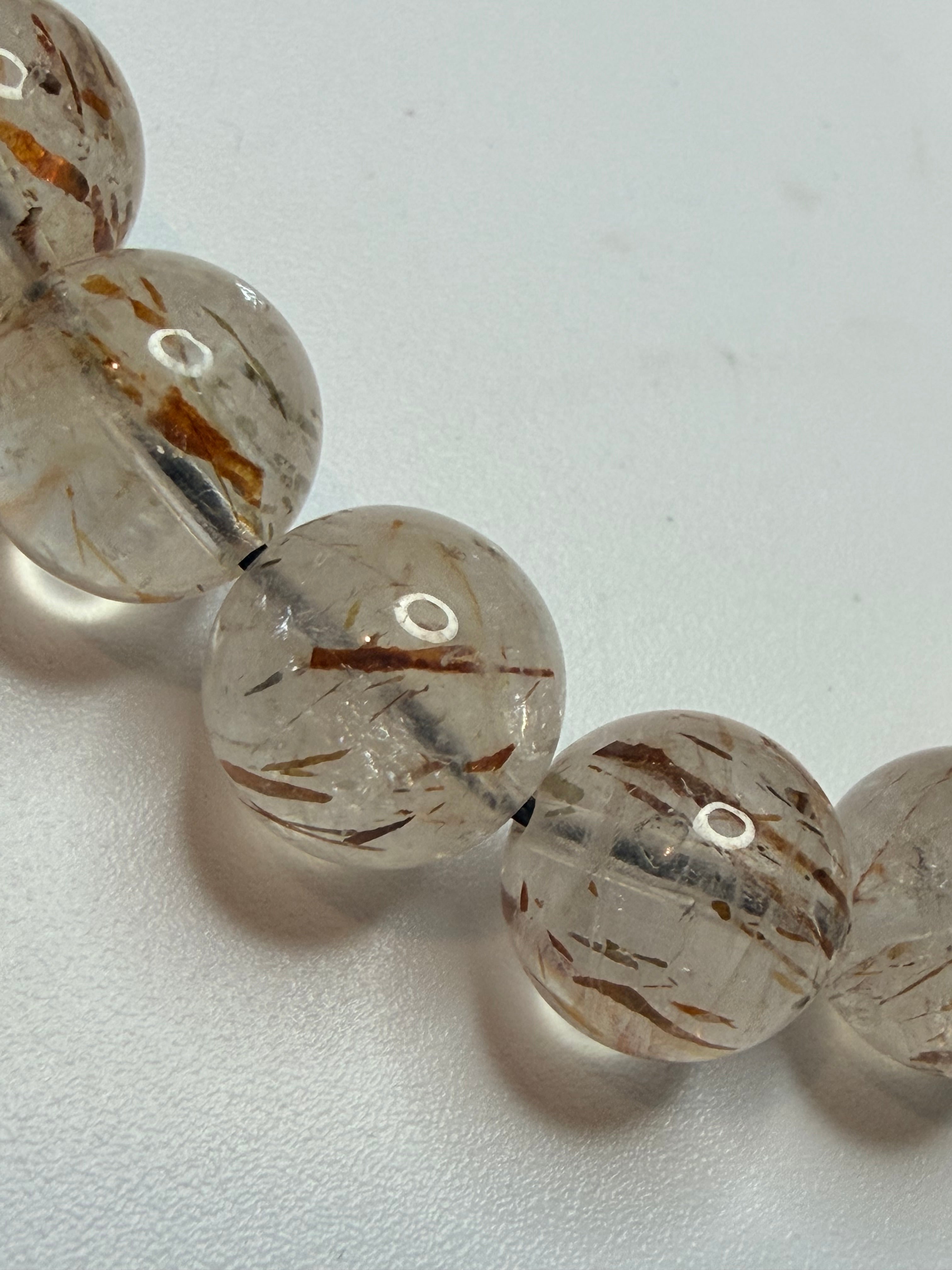 Rutilated Quartz Beaded Bracelet | 10mm Beads